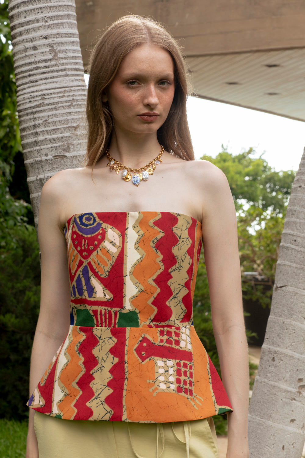 VEYA CORSET LIN IMPRIME AFRICAN