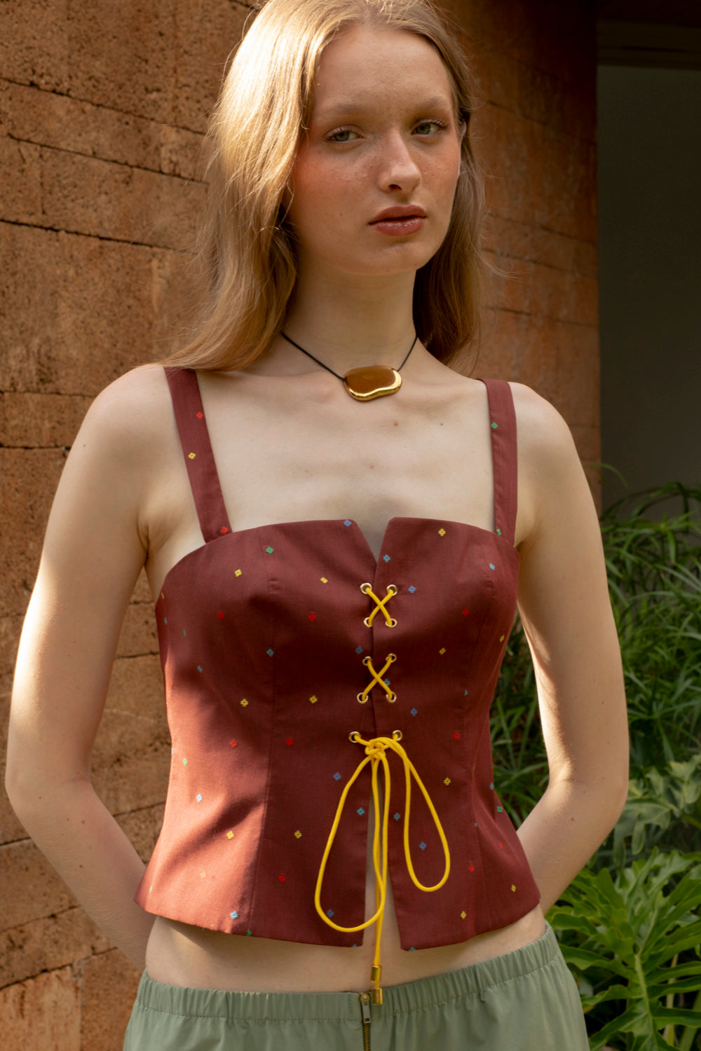 VALERIA CORSET POPELINE SUISSE MARRON
