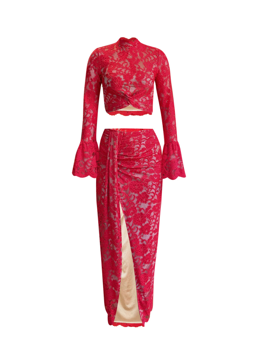 ALICIA SET DENTELLE RED
