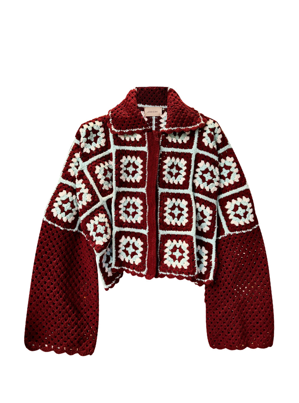 ANYA JACKET BURGUNDY WITH AQUA OS