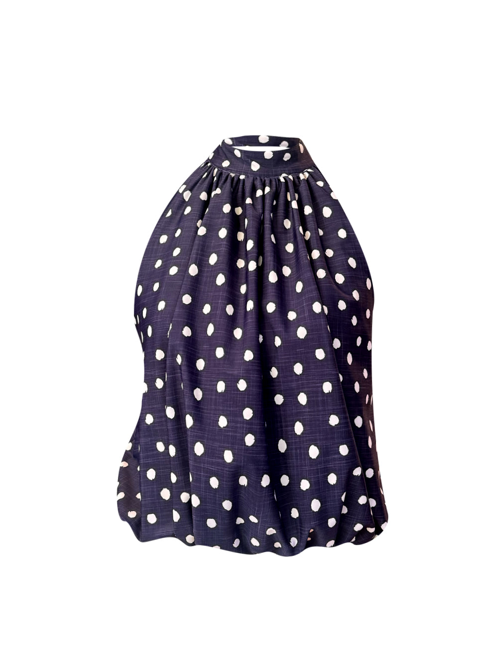 AZURA TOP NAVY POLKADOT