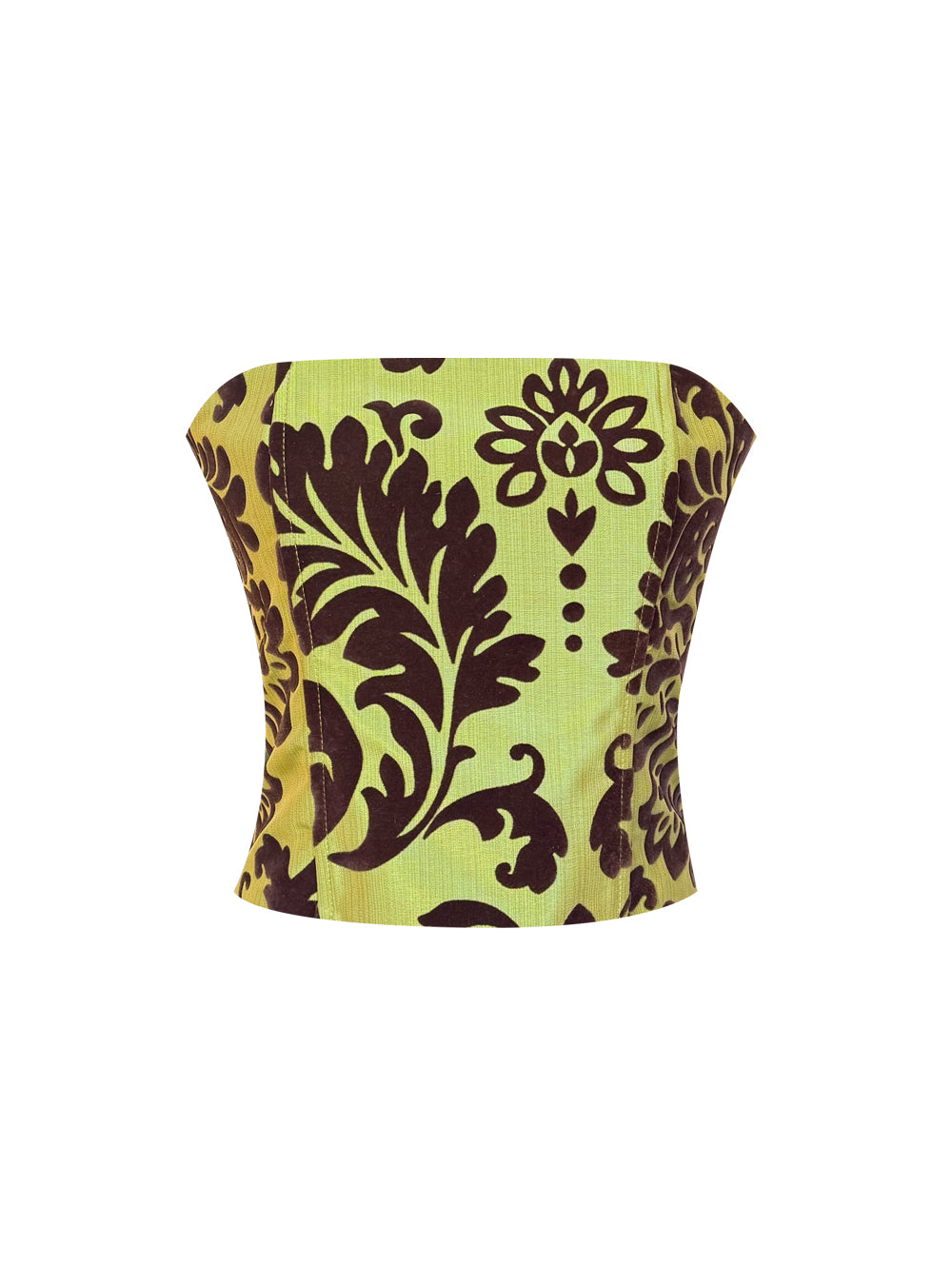 CABIRIA CORSET TAFFETA VELOUR OLIVE