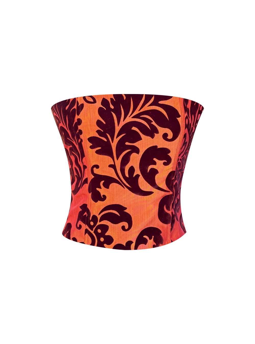 CABIRIA CORSET TAFFETA VELOUR PEACH