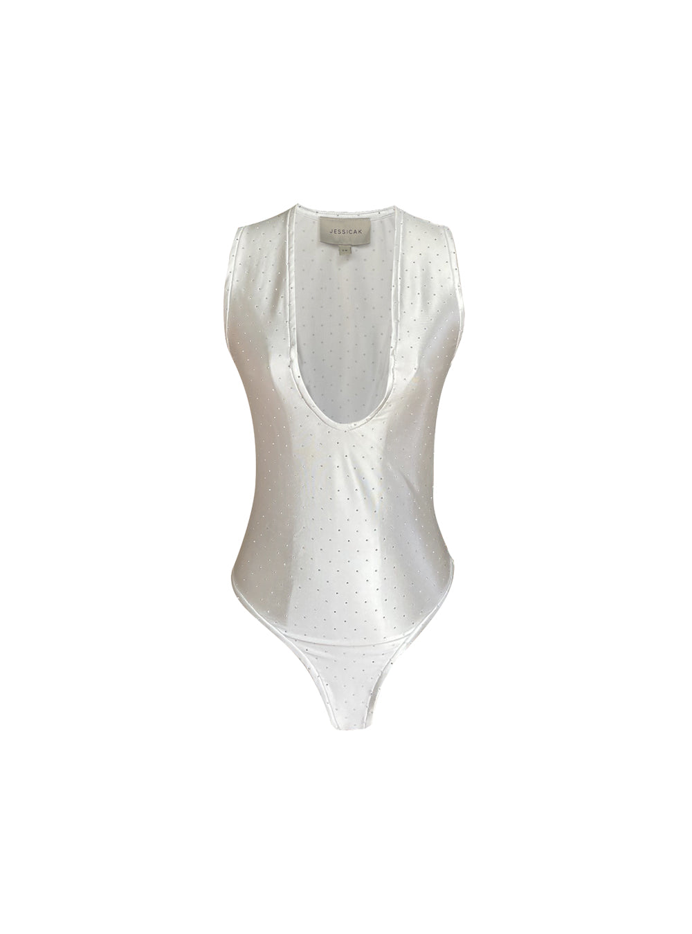 CECIL BODY JERSEY STRASS WHITE