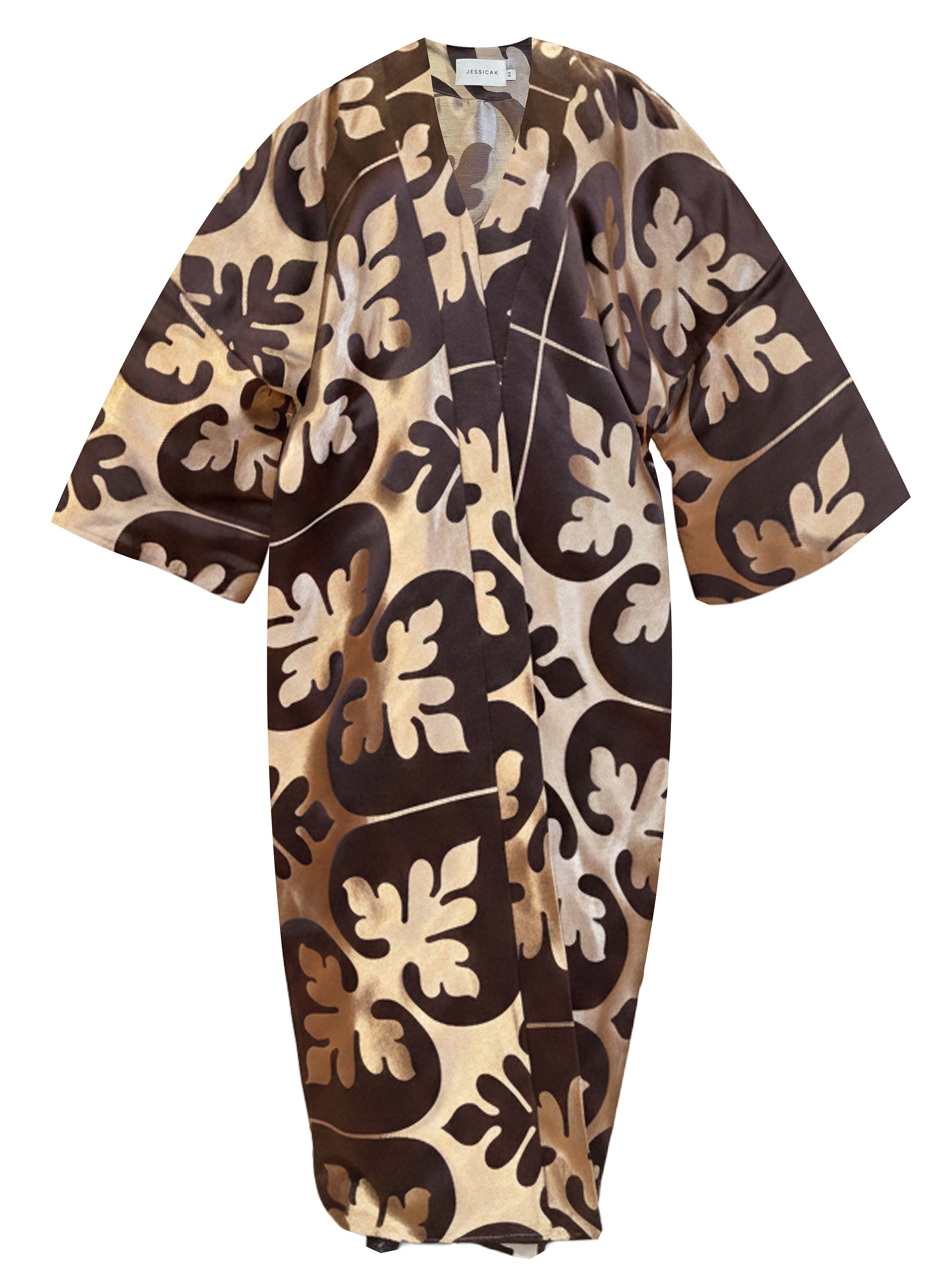 CELESTE ABAYA JACQUARD MARRON/GOLD