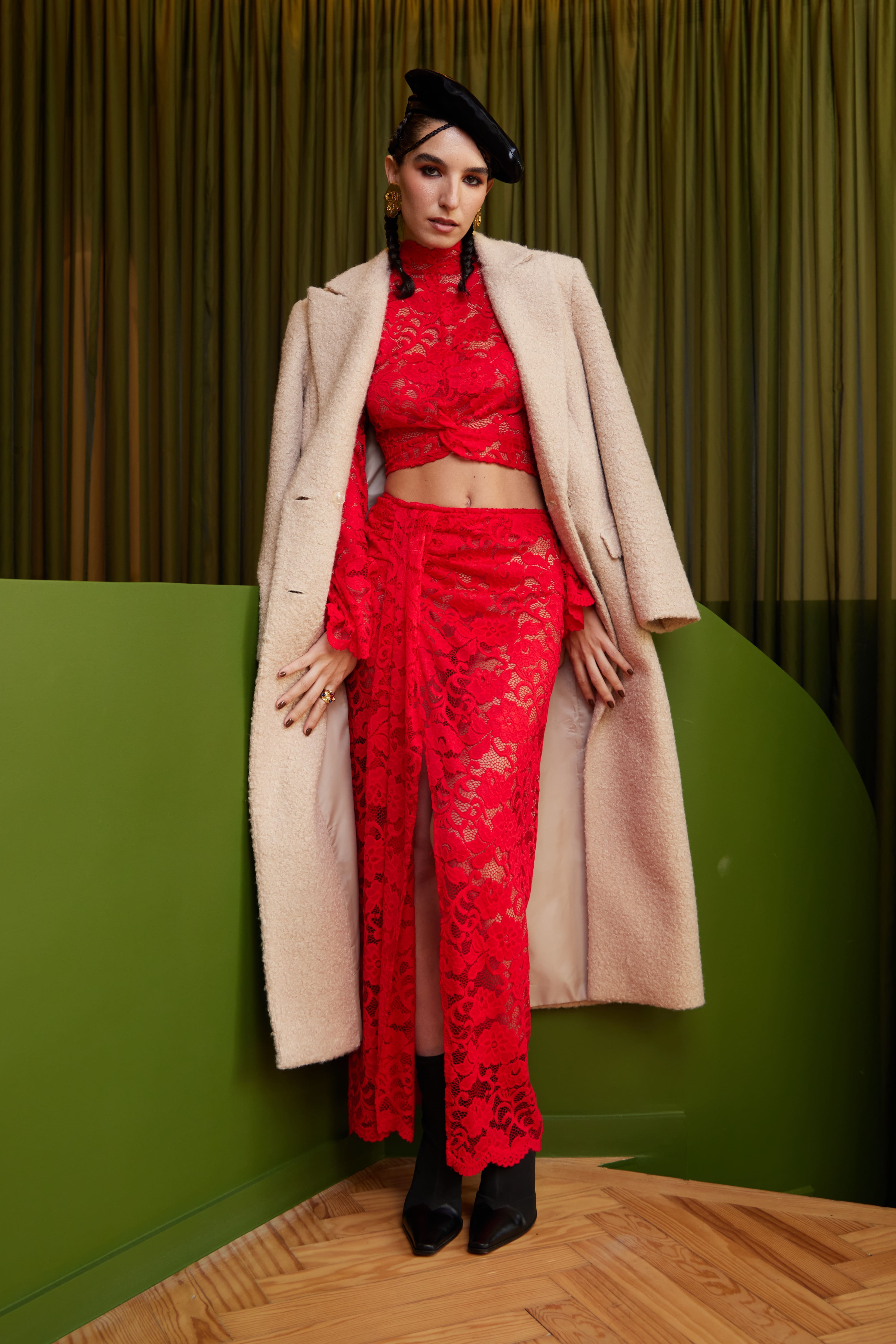 ALICIA SET DENTELLE RED