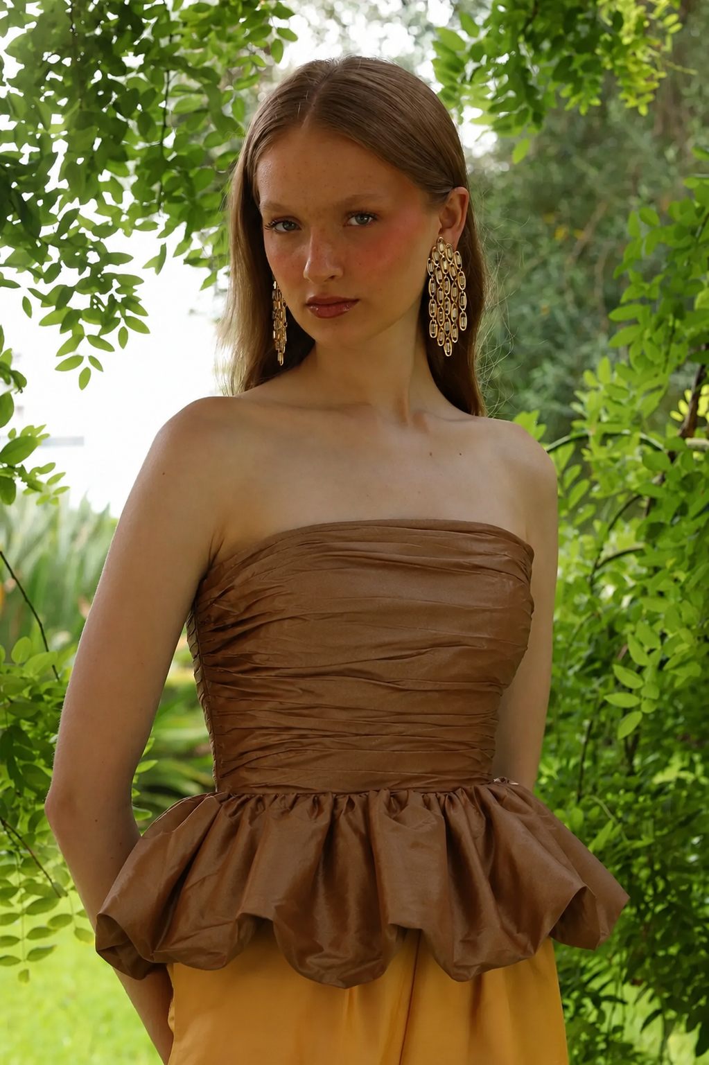 THEA TOP TAFFETA BRONZE
