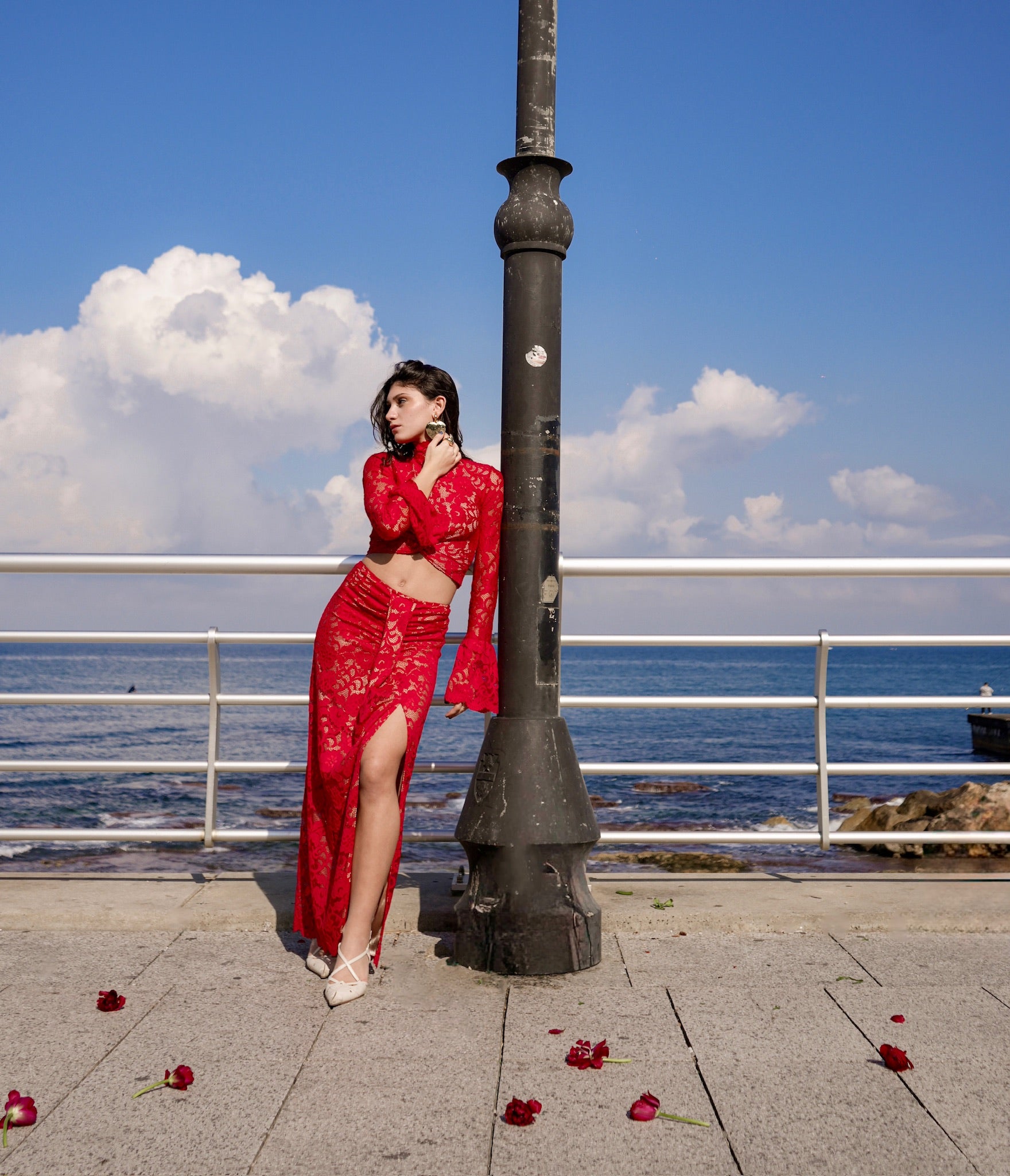 ALICIA SET DENTELLE RED