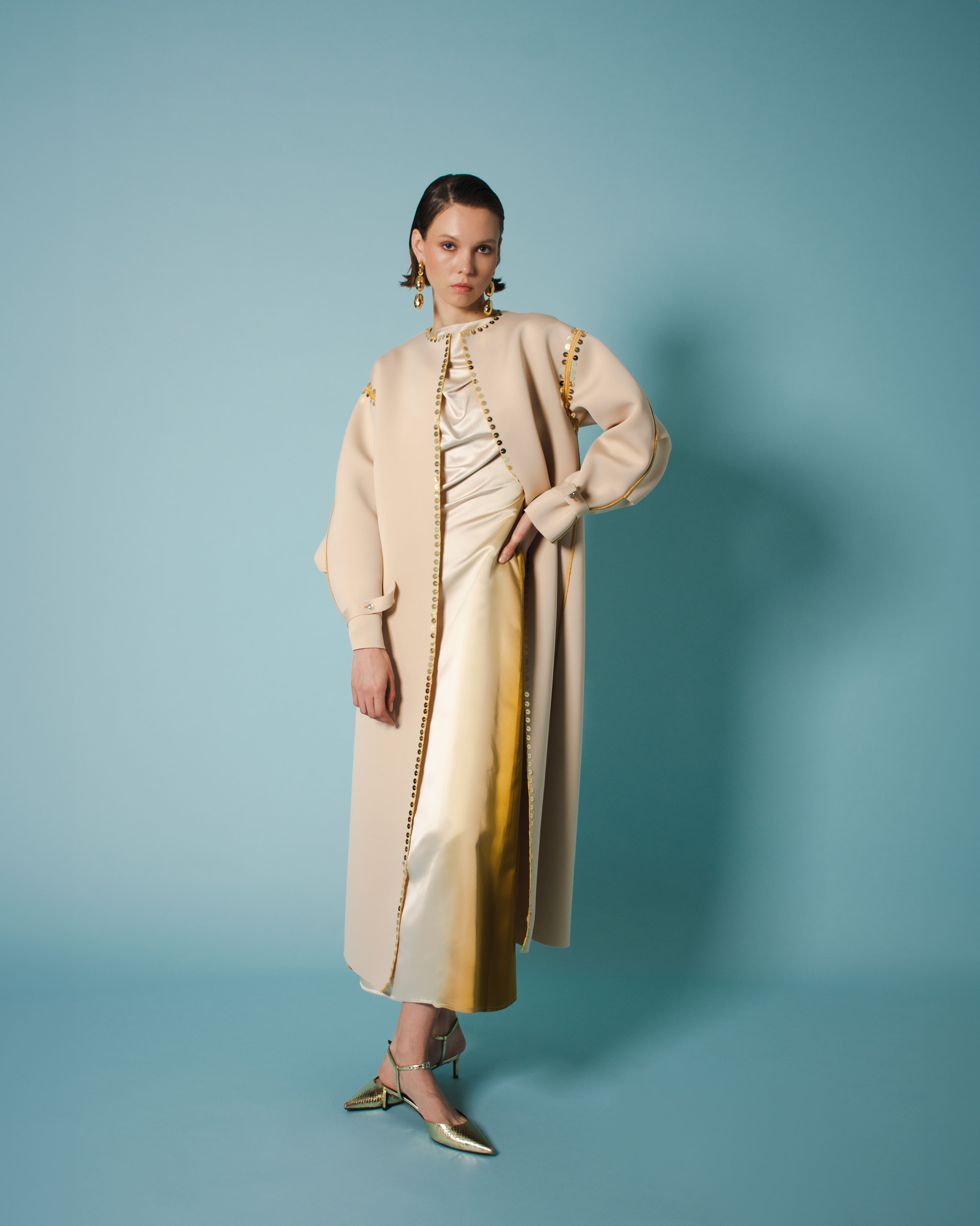 NOOR DRESS SOIE DEGRADE GOLD