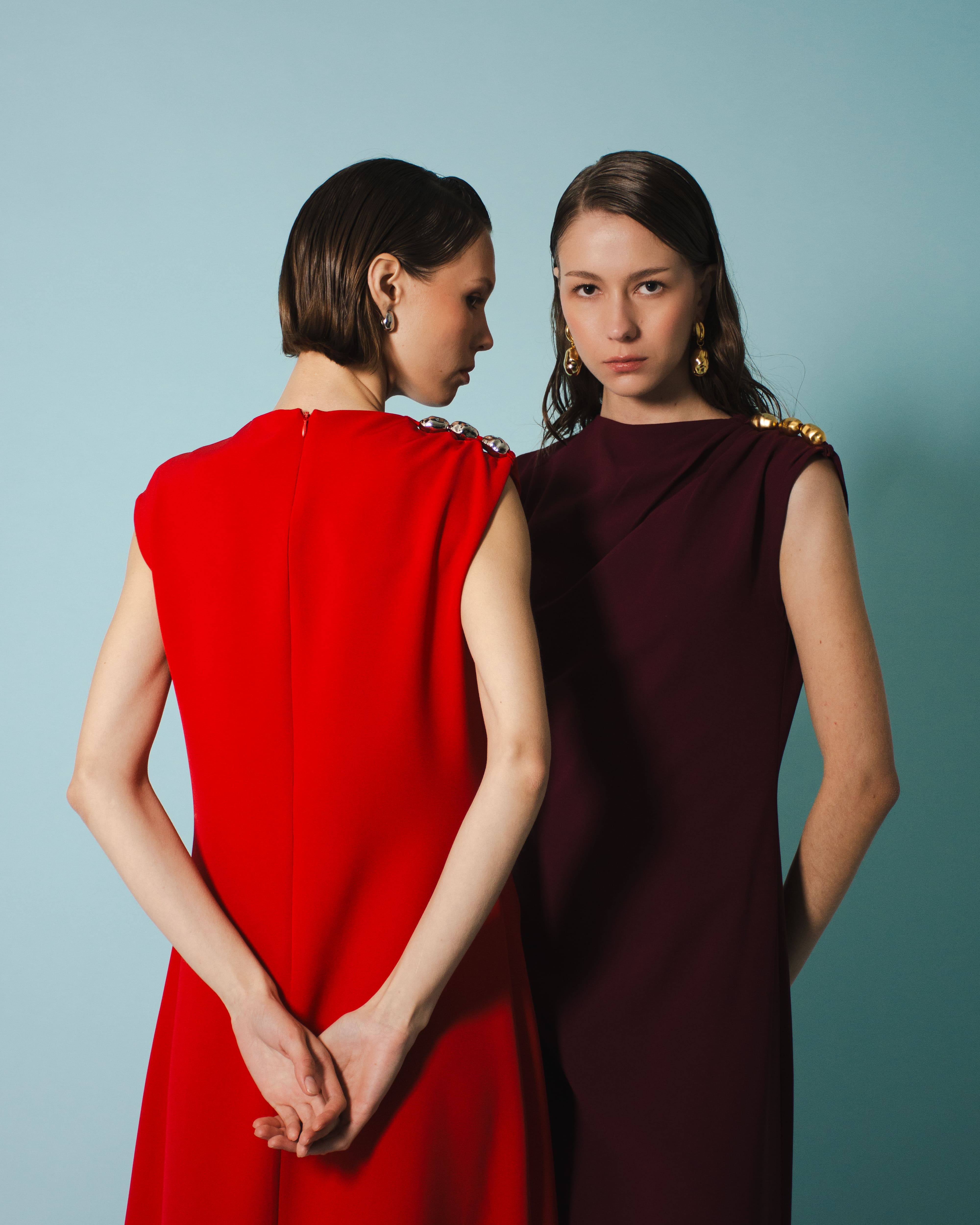 NOOR DRESS CREPE BORDEAUX