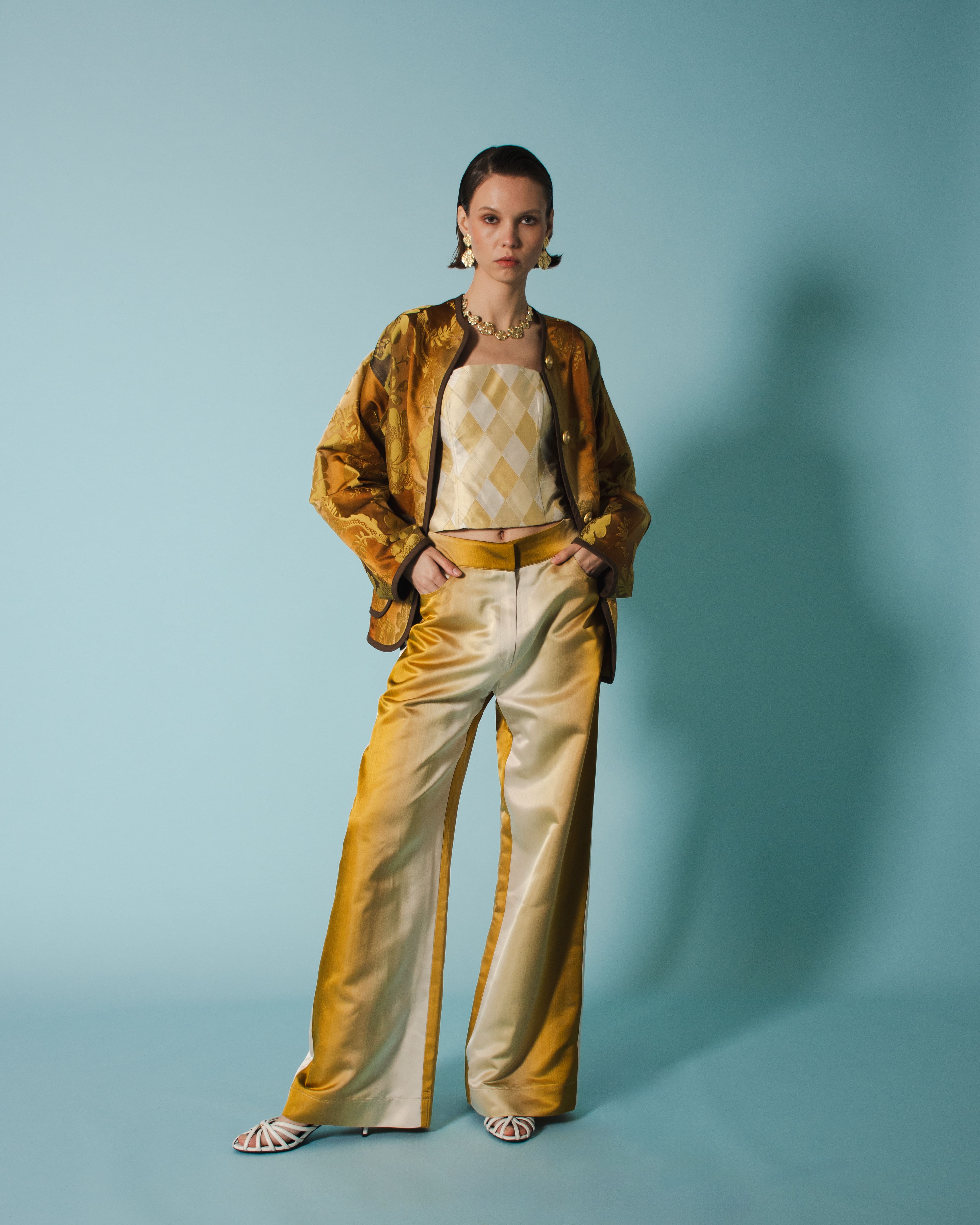 MAGO PANTS SOIE DEGRADE GOLD