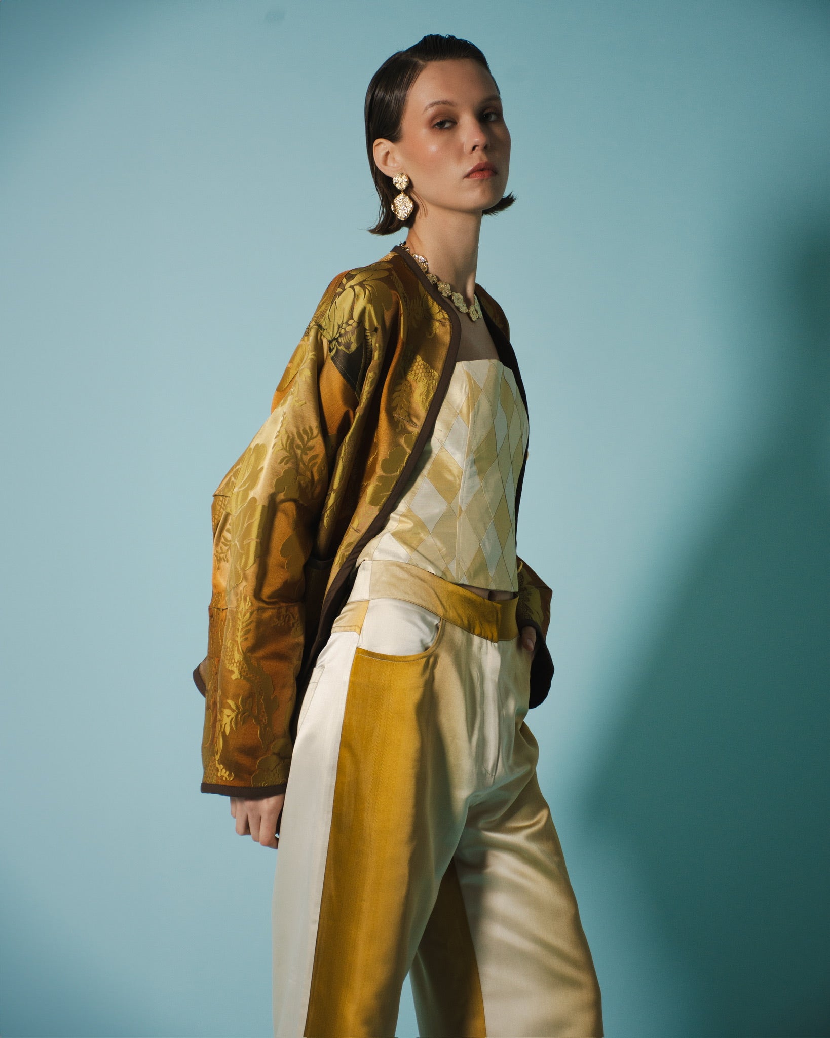 MAGO PANTS SOIE DEGRADE GOLD