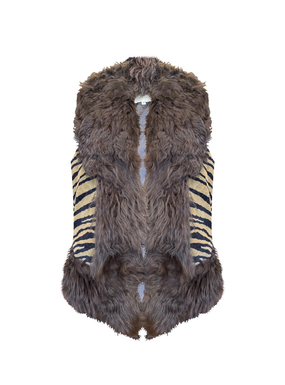 ZELLA GILET ZEBRA CAMEL