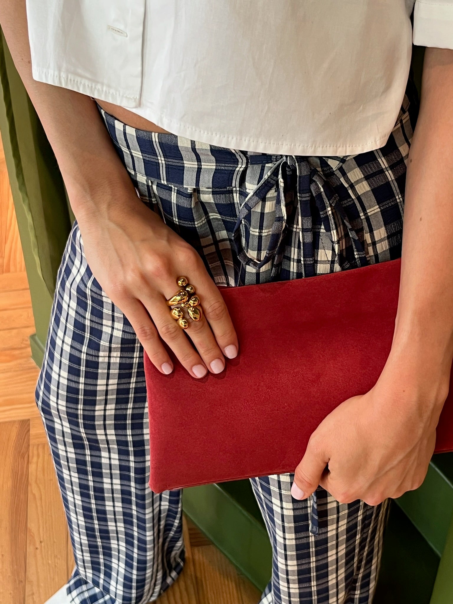 ELLY PANTS CARREAUX MARINE