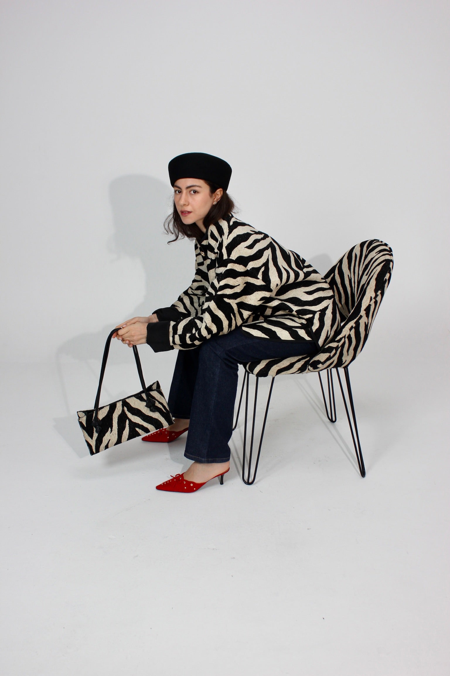 ROMAN JACKET JACQUARD ZEBRA BLACK/WHITE