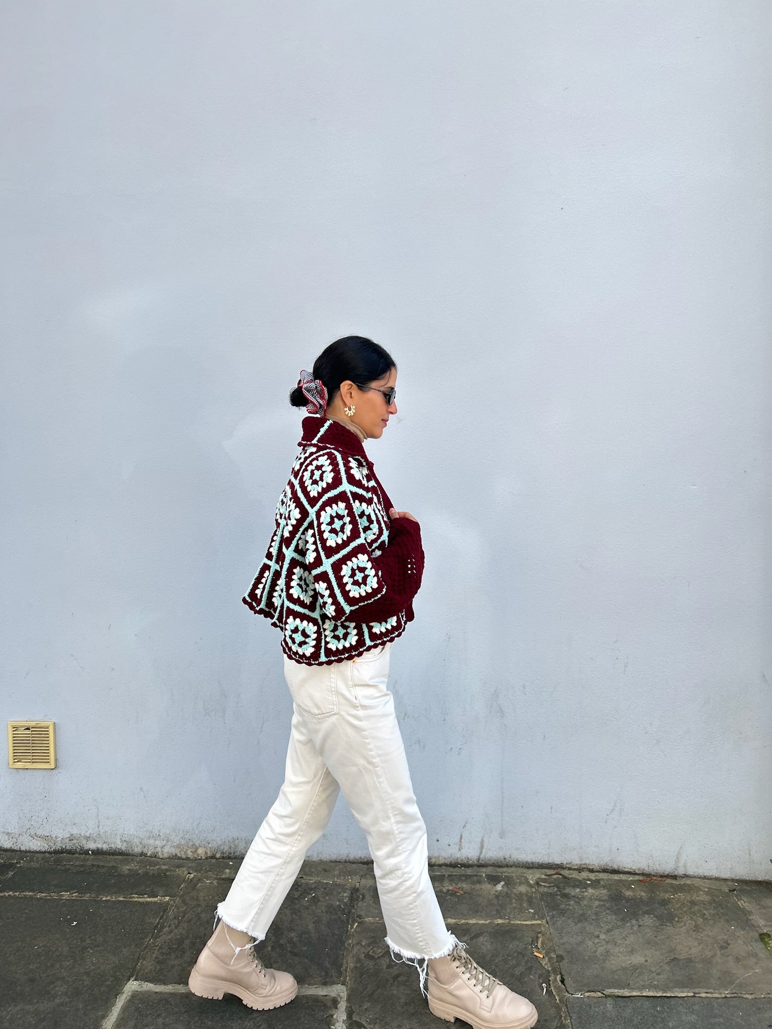 ANYA JACKET BURGUNDY WITH AQUA OS
