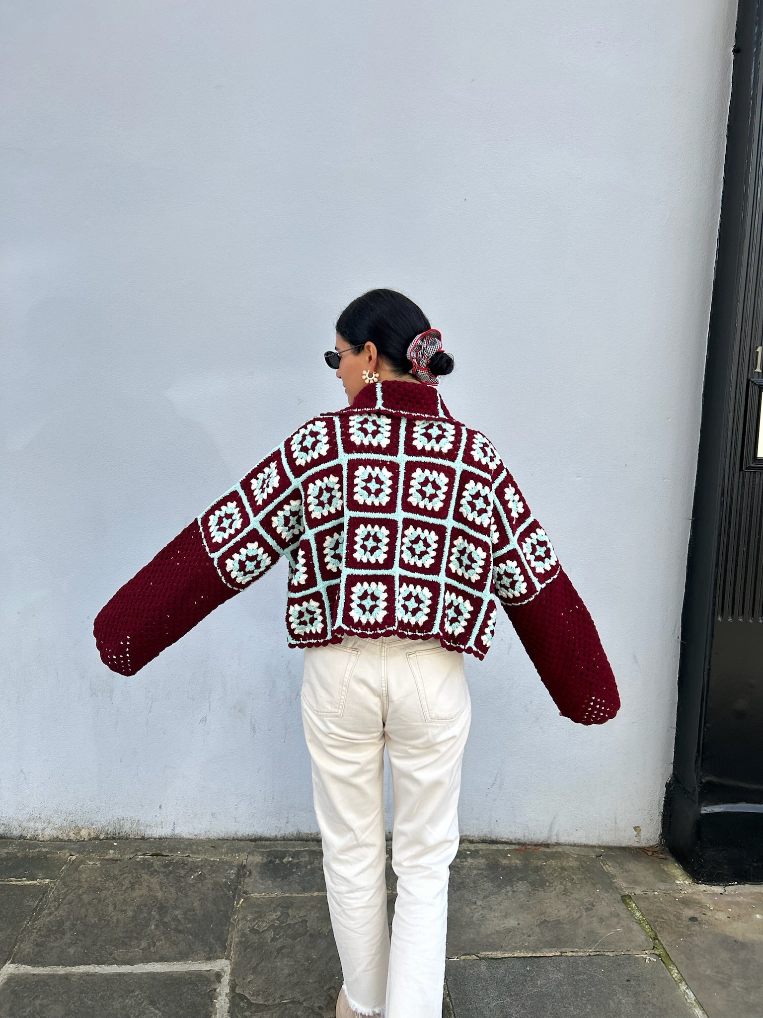 ANYA JACKET BURGUNDY WITH AQUA OS