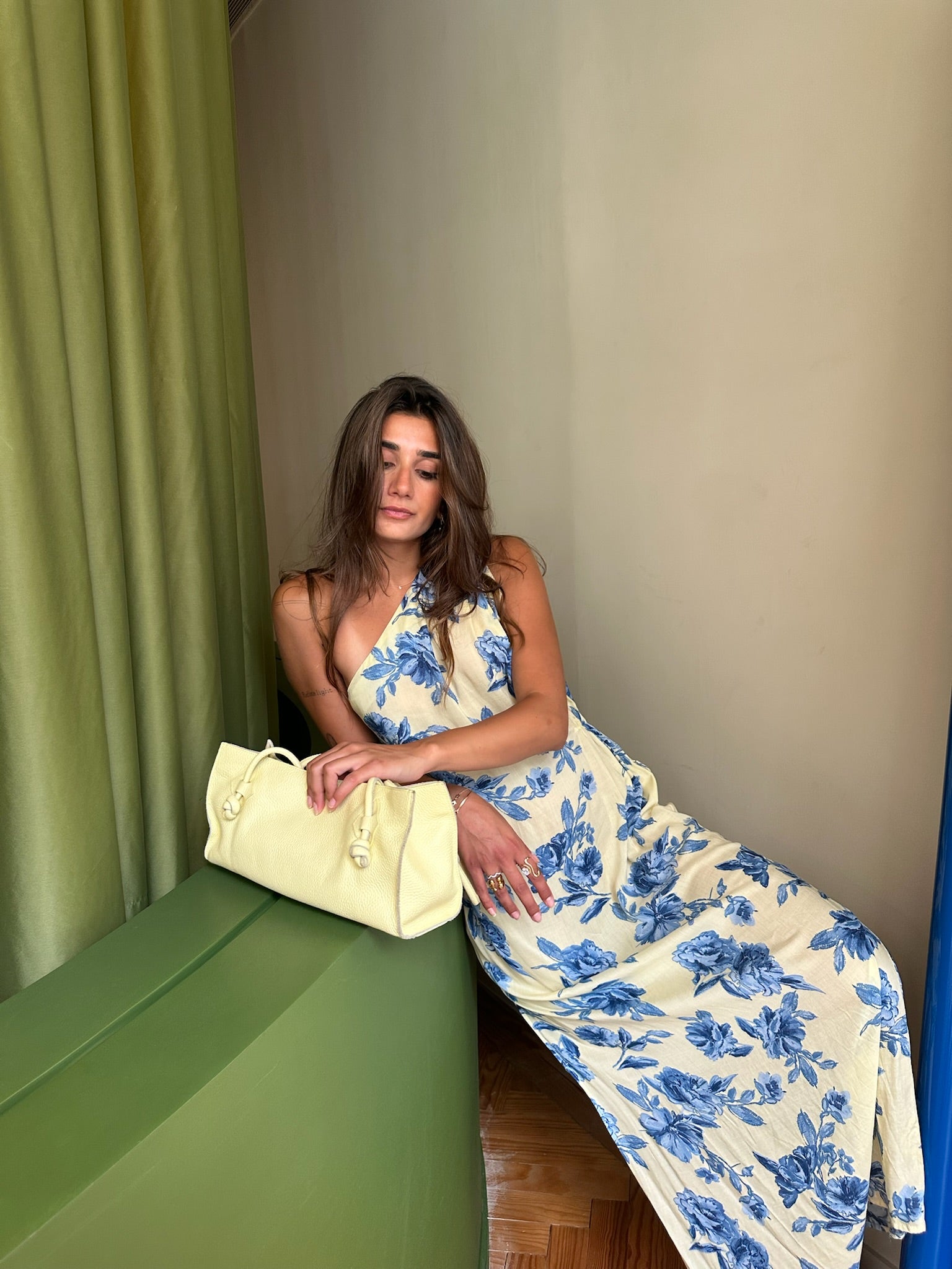 ORAYA DRESS VOILE FLEURI JAUNE