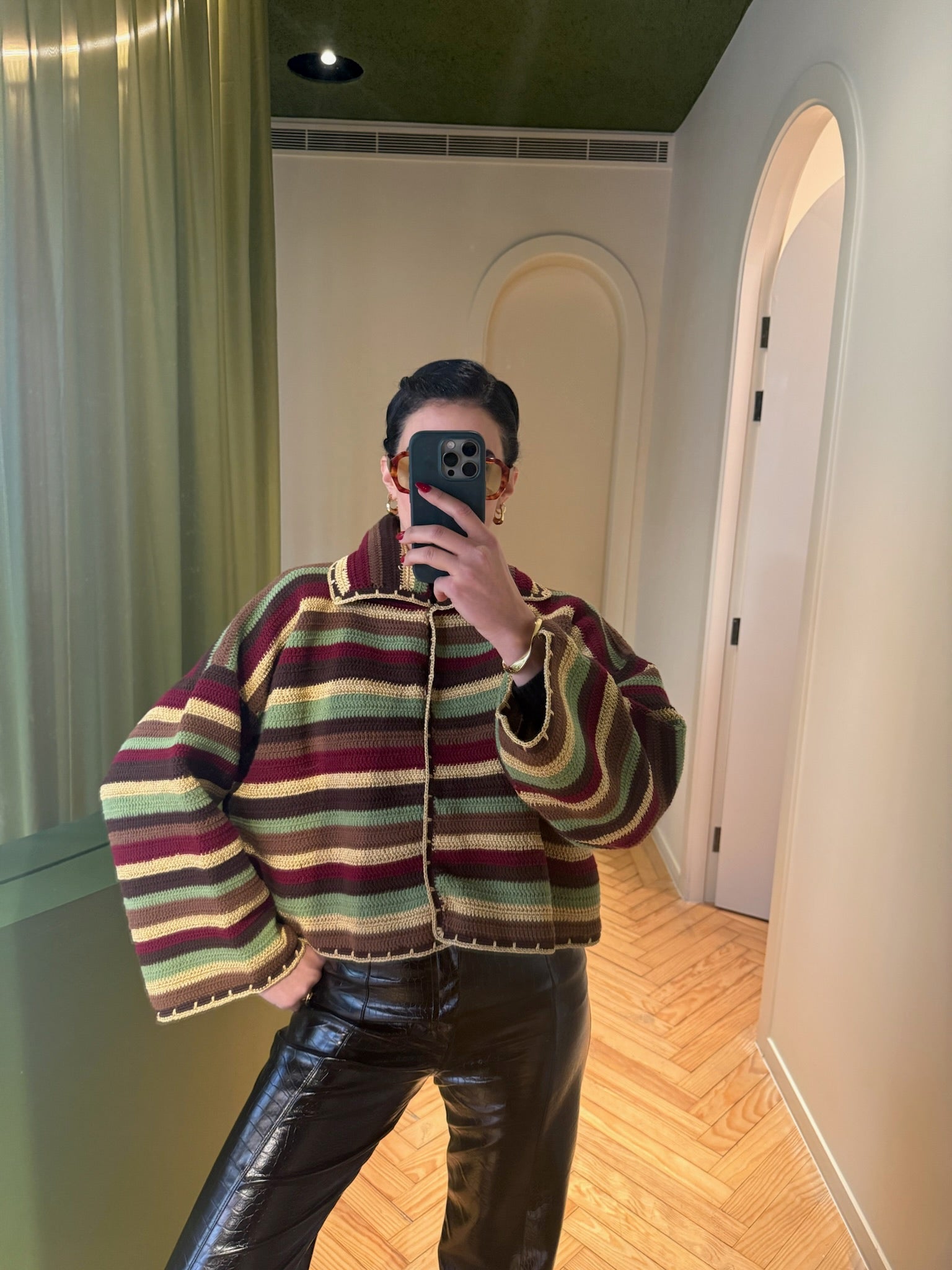 DARIA JACKET SHADES OF BROWN & BURGUNDY