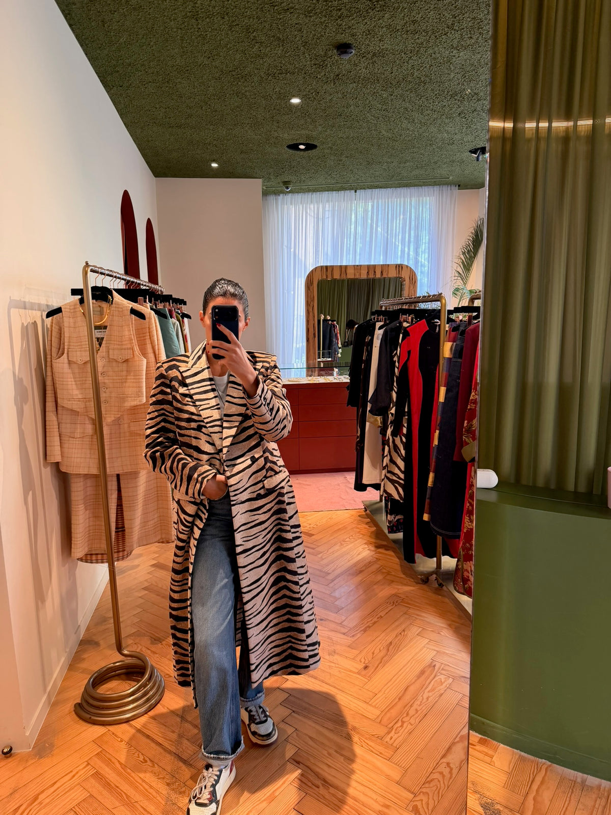 ZIMRAN COAT ZEBRA CAMEL
