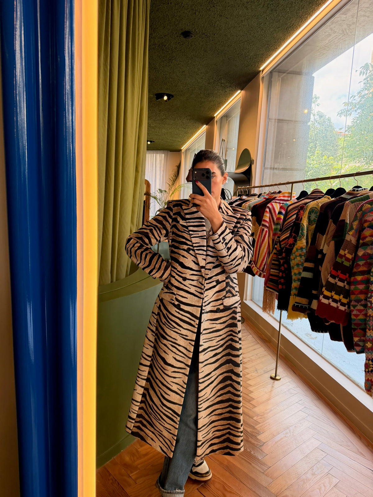 ZIMRAN COAT ZEBRA CAMEL