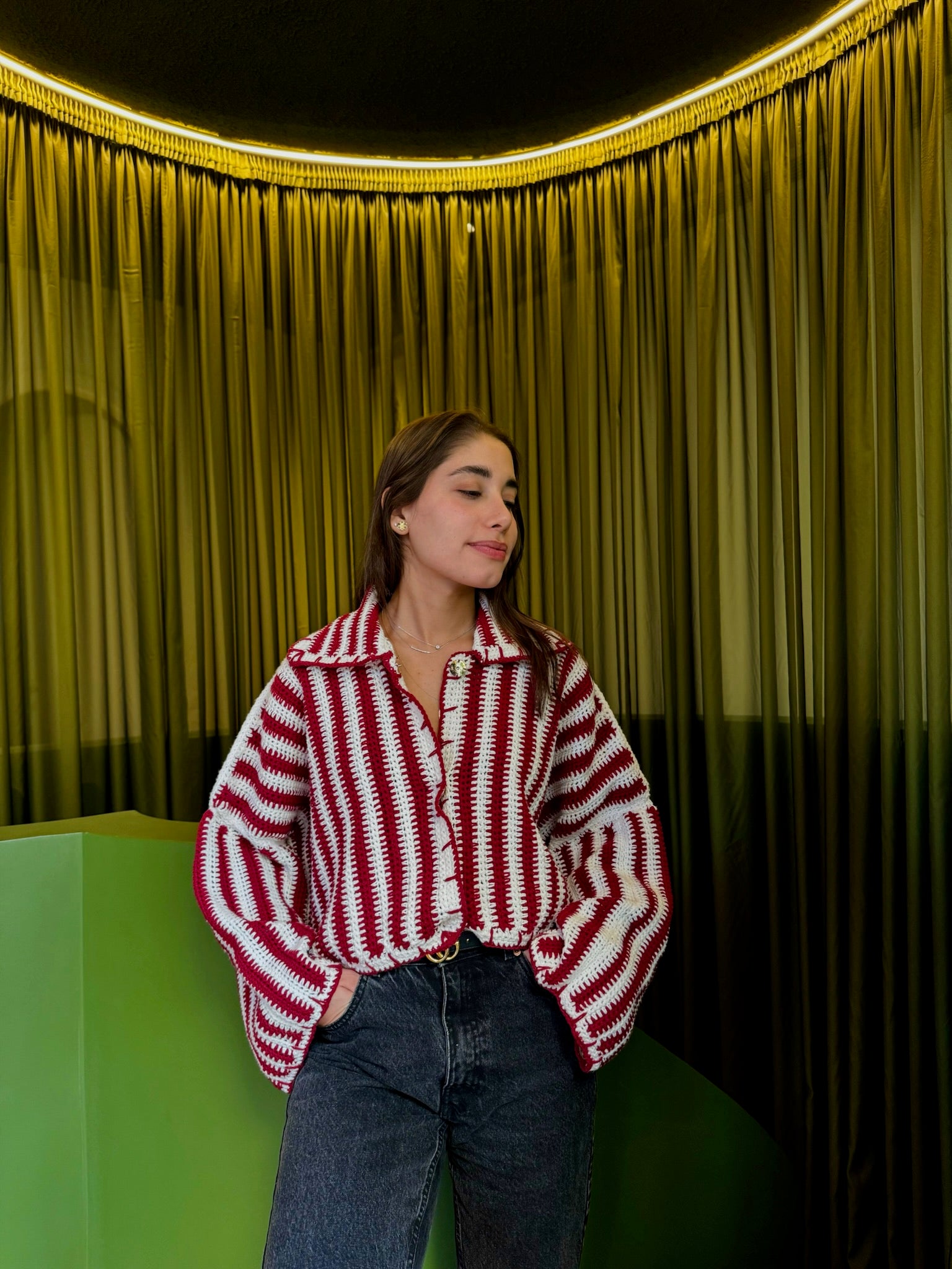 DARIA JACKET BURGUNDY/WHITE OS