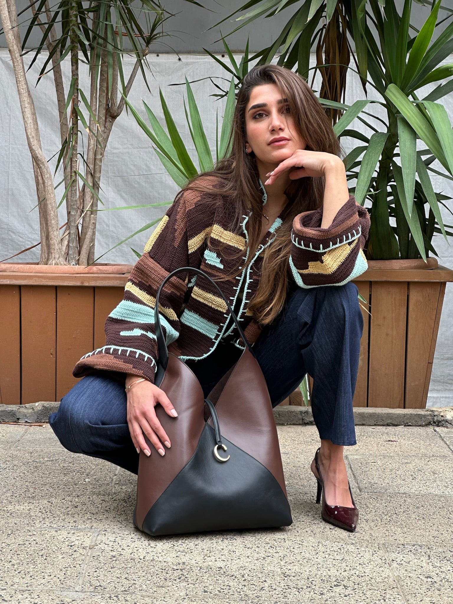 KIONA JACKET BROWN/AQUA OS