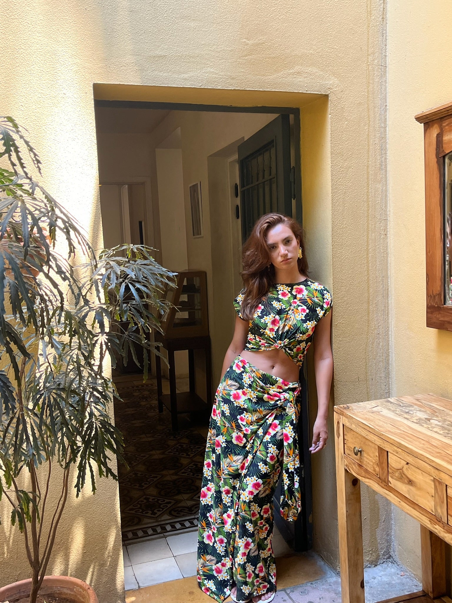 VEL TOP HAWAIIAN PRINT