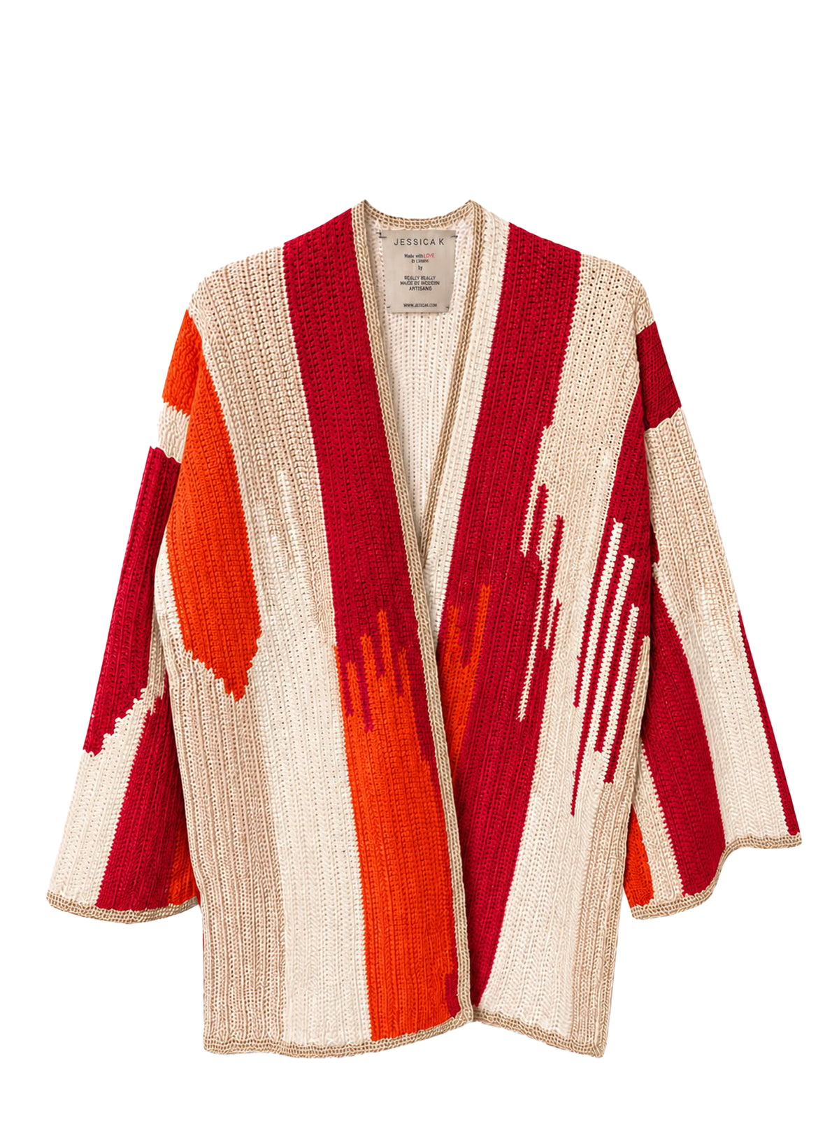 JADE JACKET RED AND BEIGE