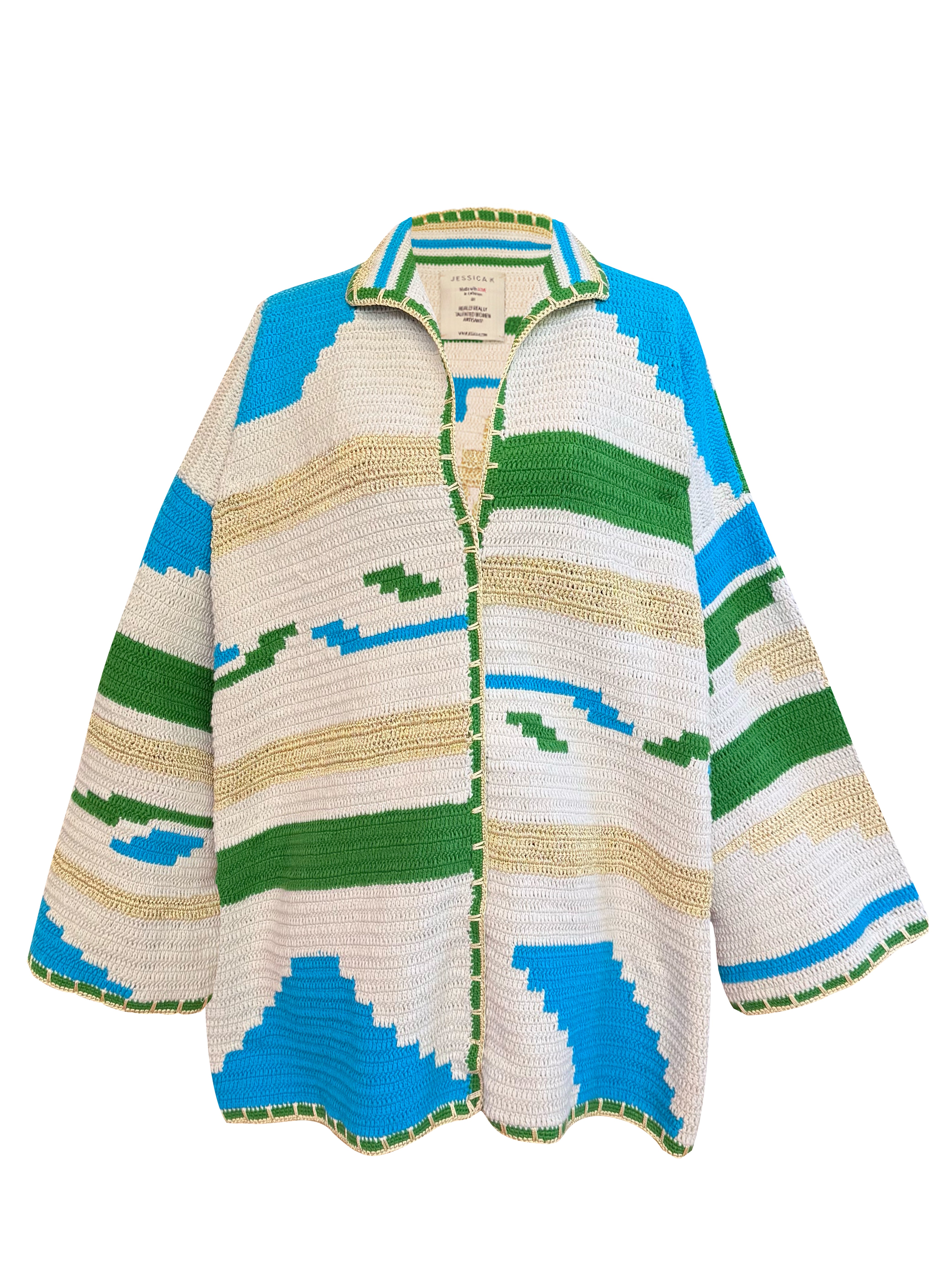 KIONA JACKET LONG BEIGE/GREEN OS