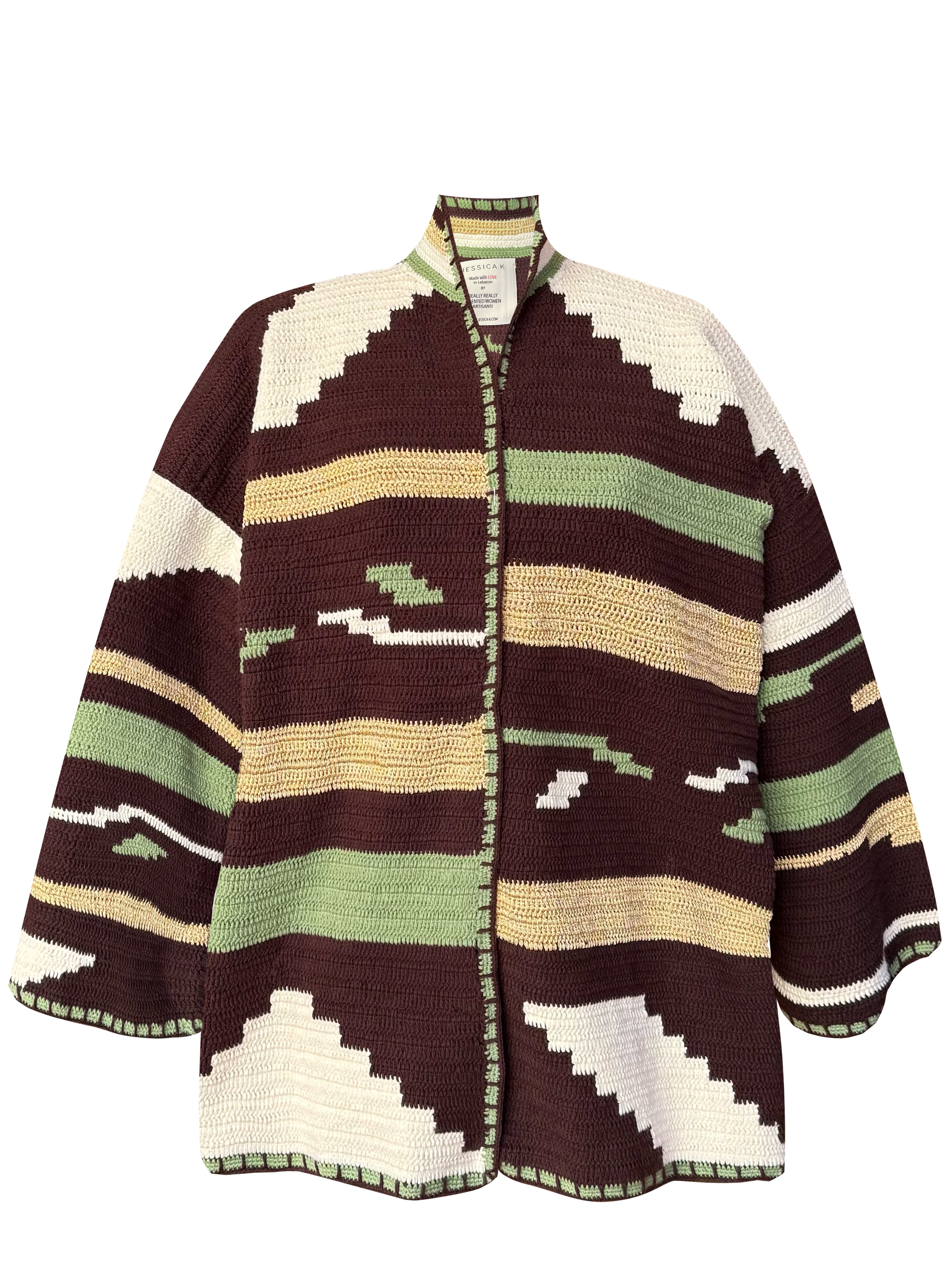 KIONA JACKET LONG BROWN/GREEN OS