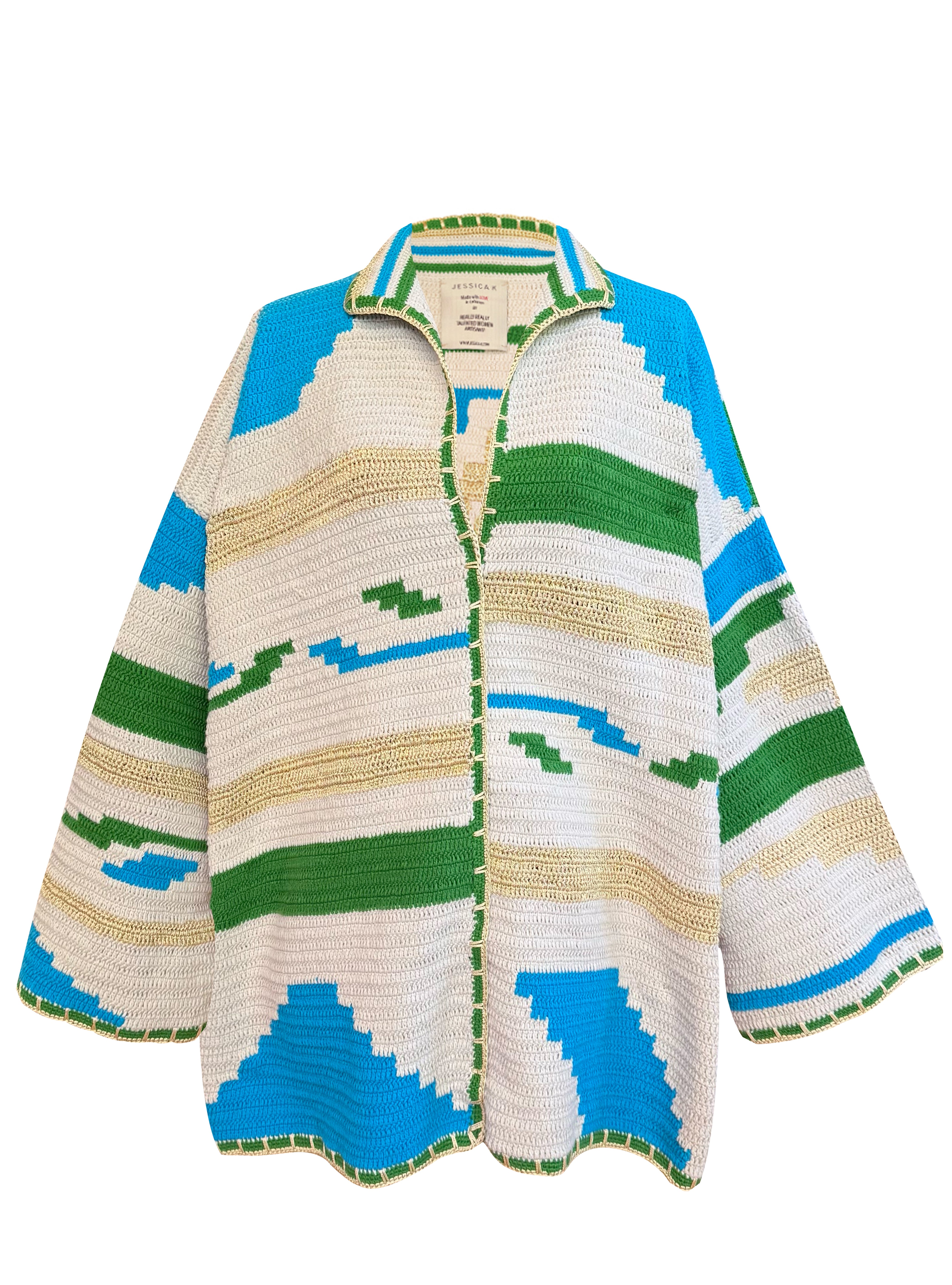 KIONA JACKET LONG BEIGE/GREEN OS