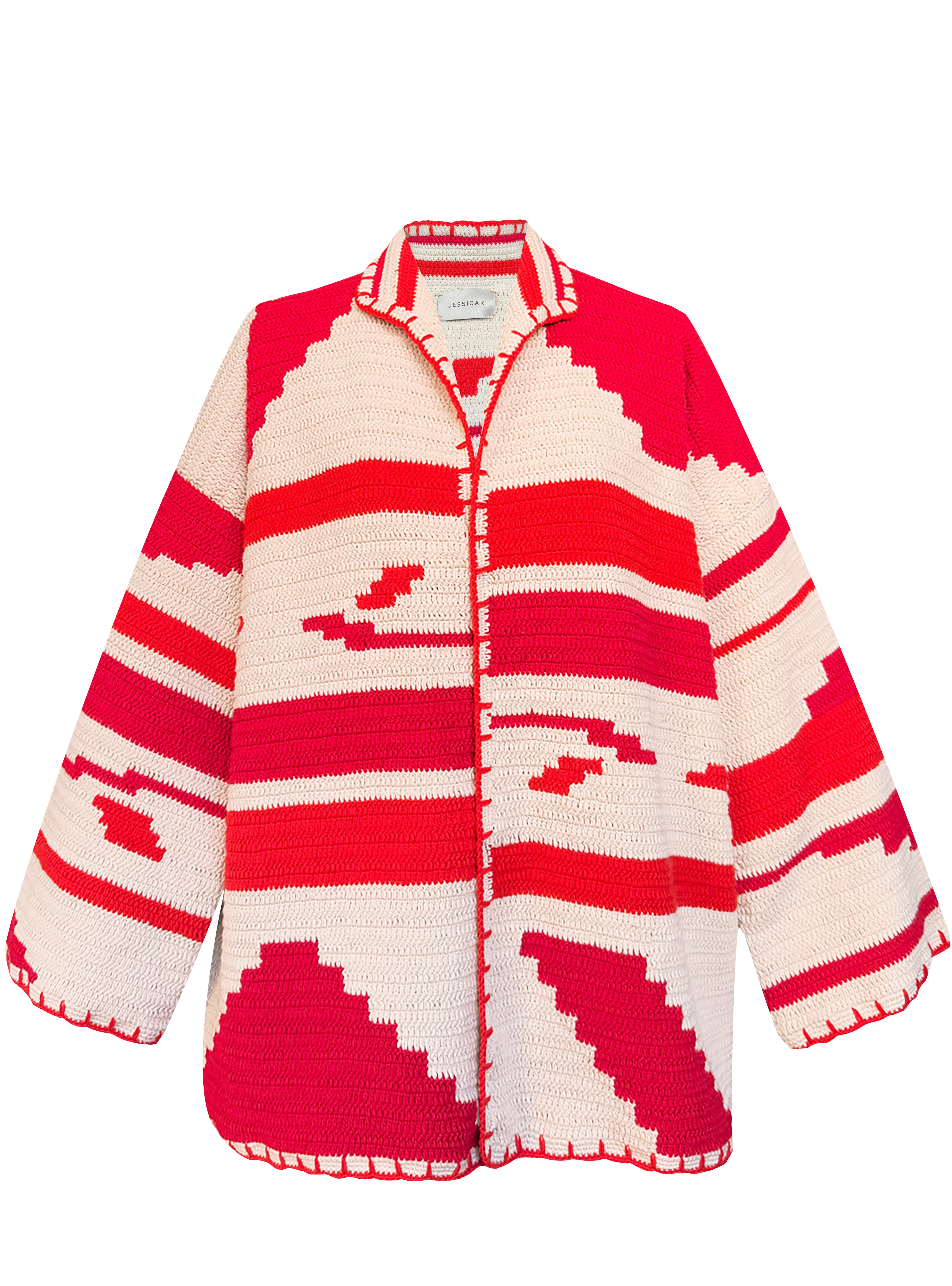 KIONA JACKET LONG BEIGE/RED OS