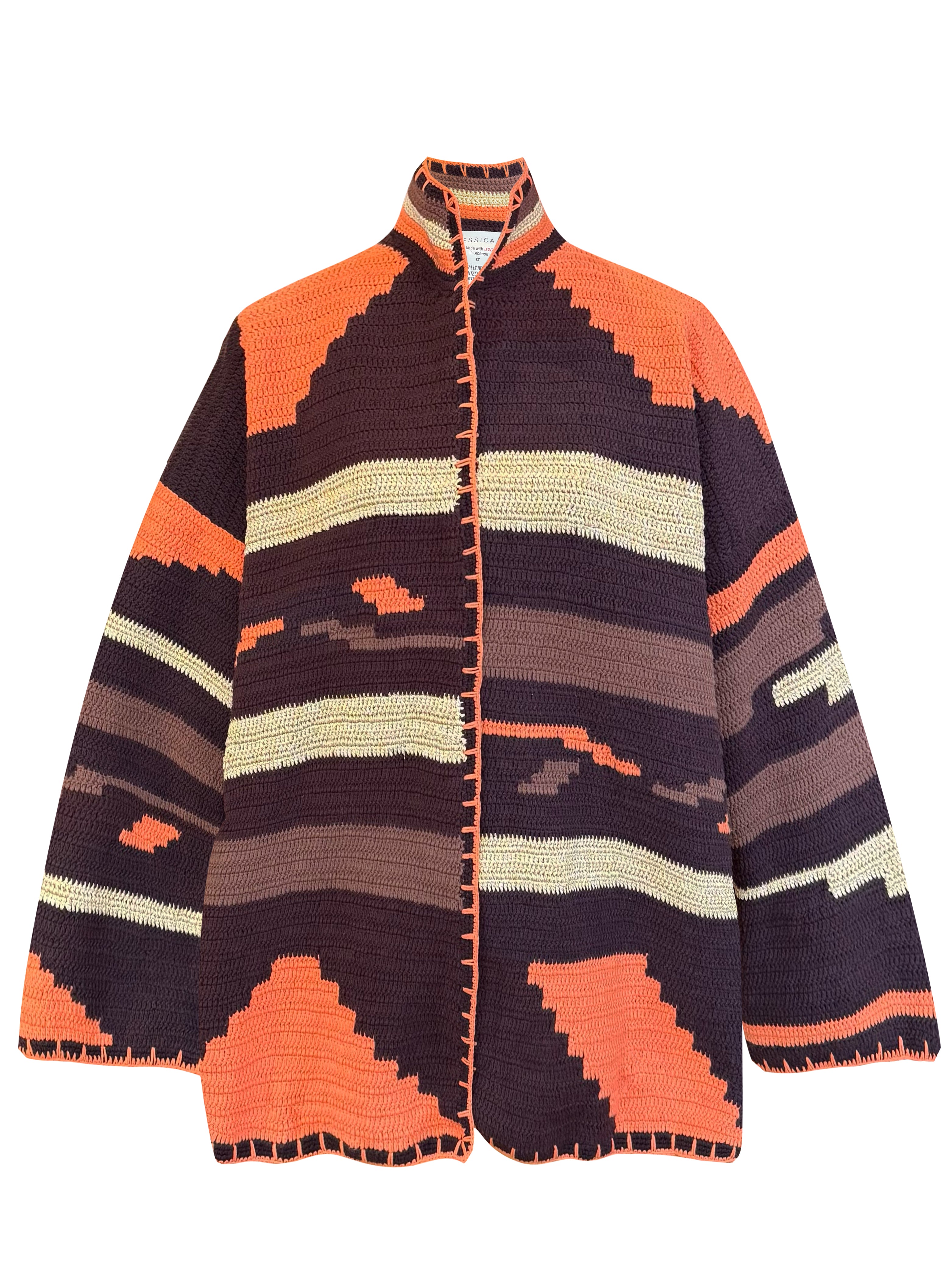 KIONA JACKET LONG BROWN/ORANGE OS