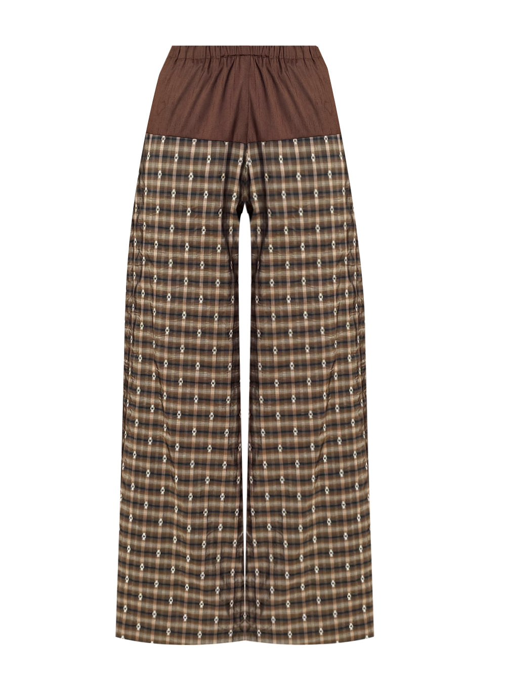 LUNE PANTS TAFFETA BROWN STRIPED