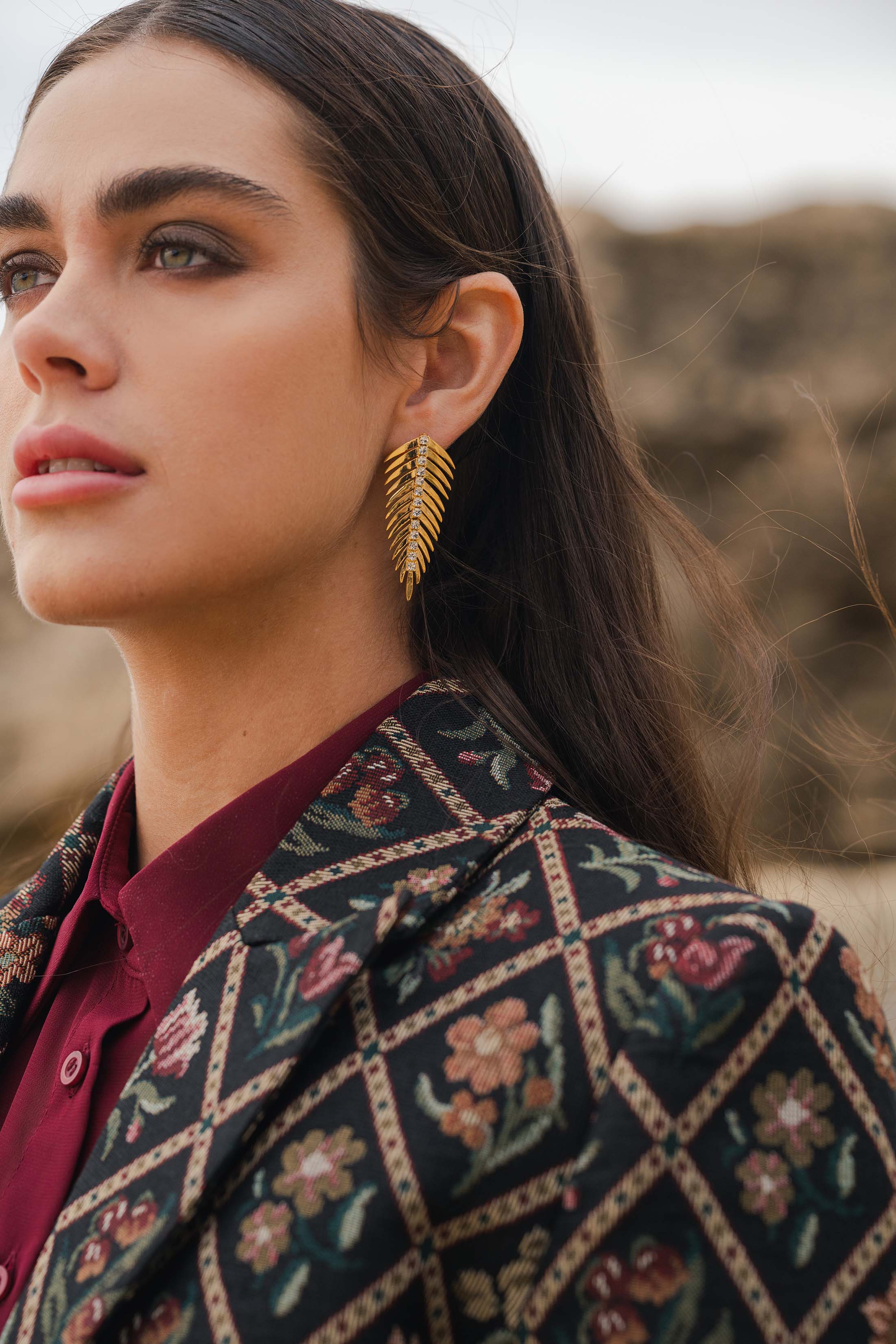 DENI CROPPED BLAZER JACQUARD FLEURI