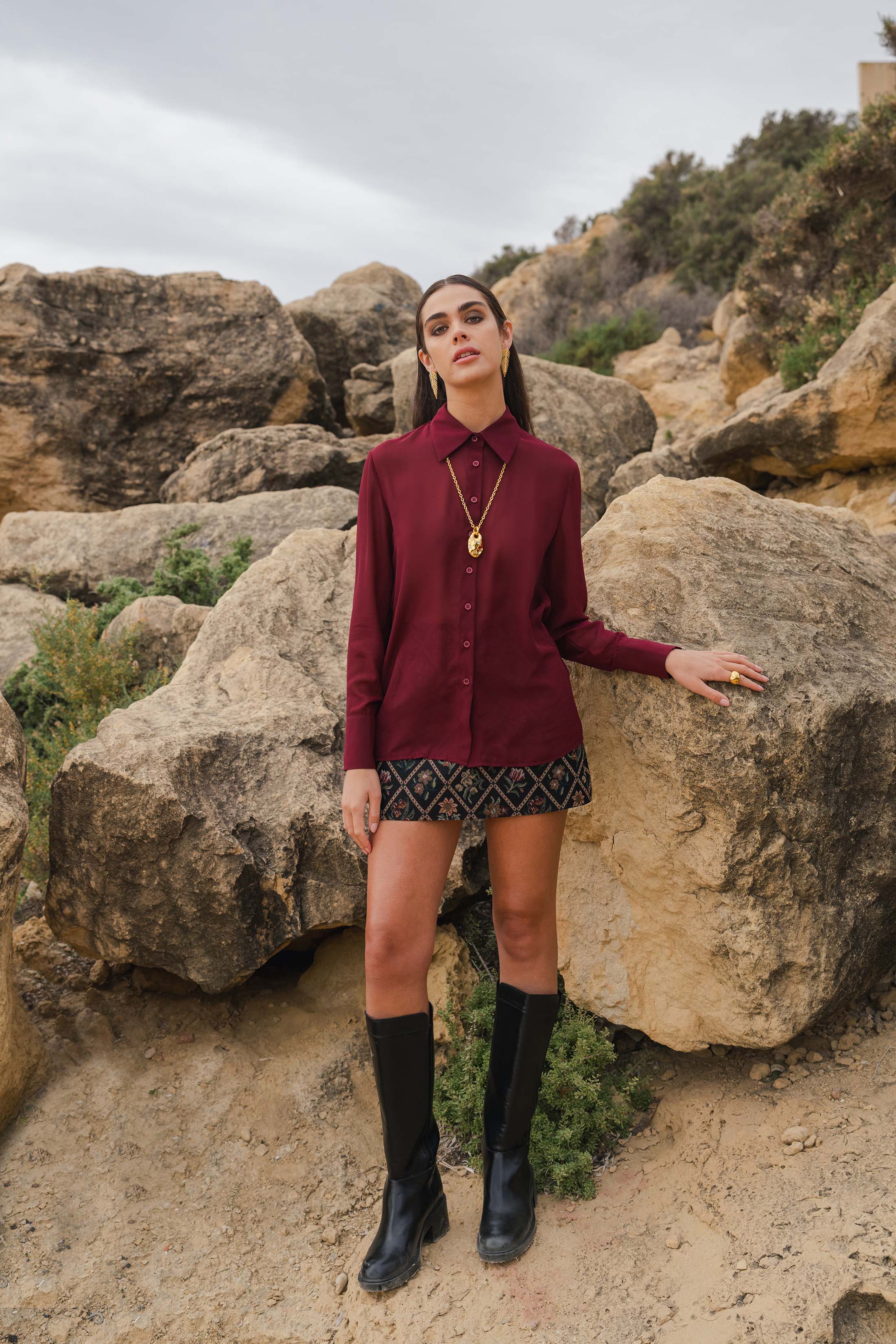 TIRA SHIRT VOILE WINE