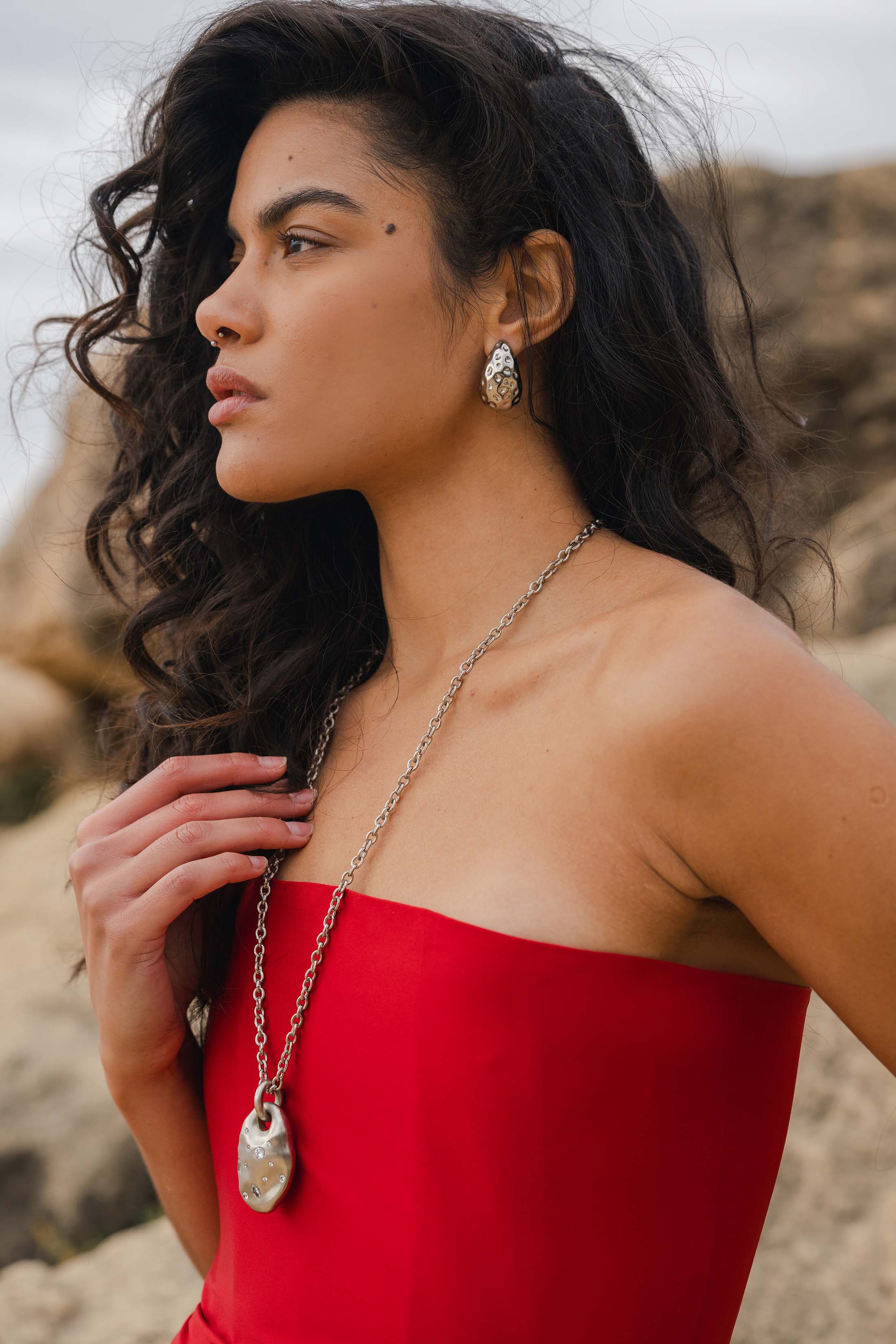 VEYA CORSET TAFFETA RED