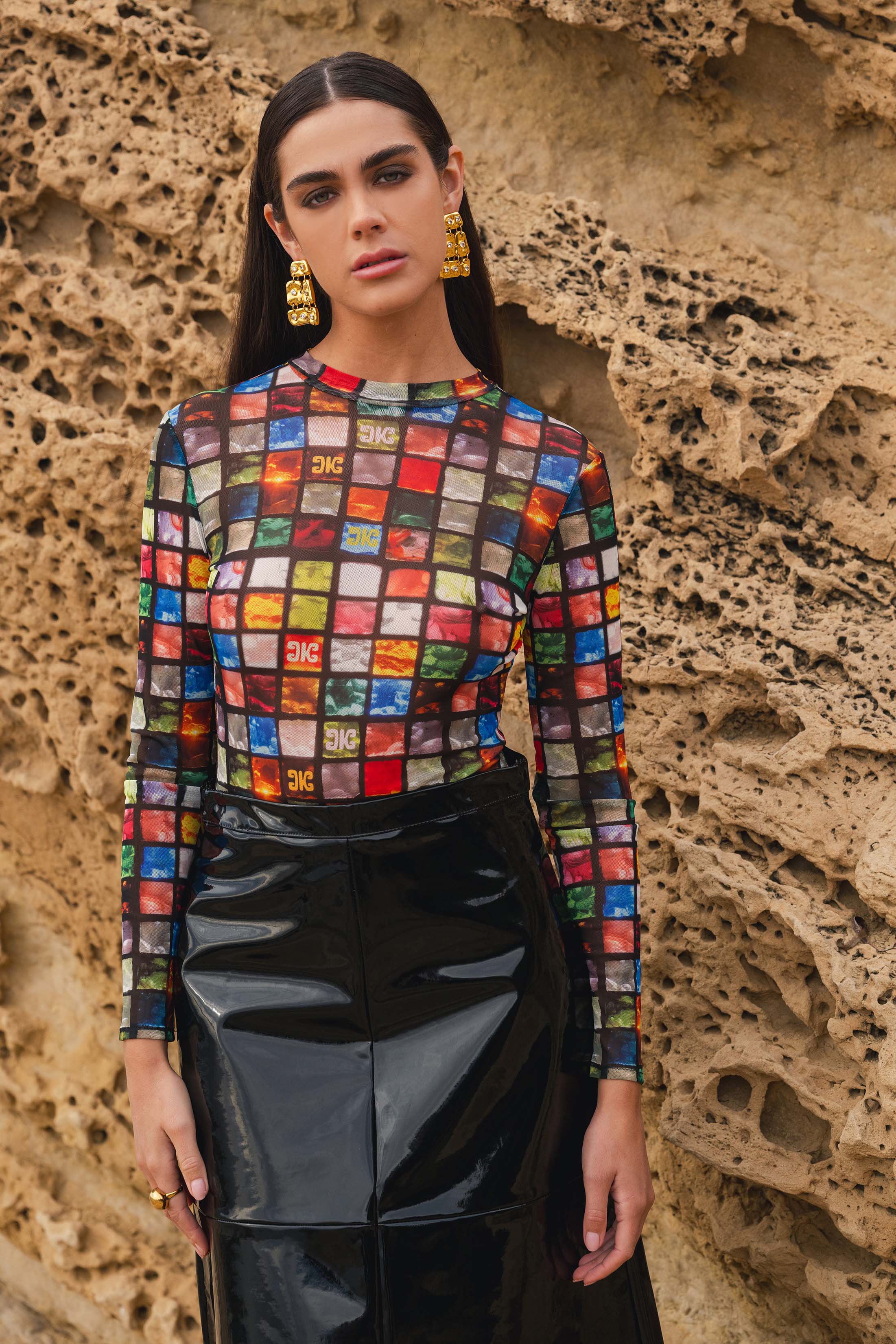 VINA LONG SKIRT VINYL BLACK