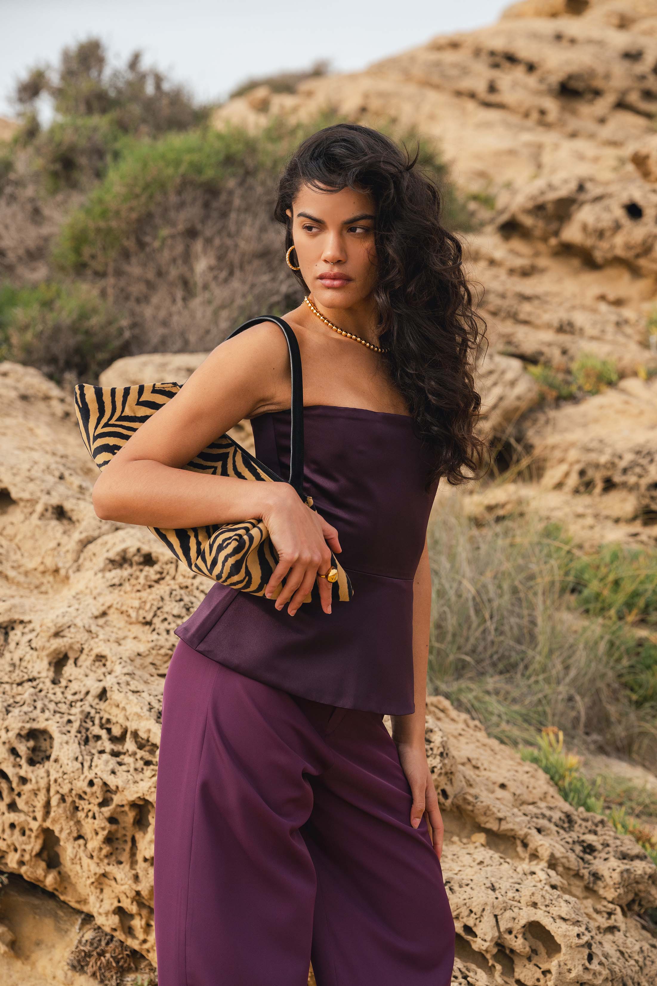 VEYA CORSET AUBERGINE