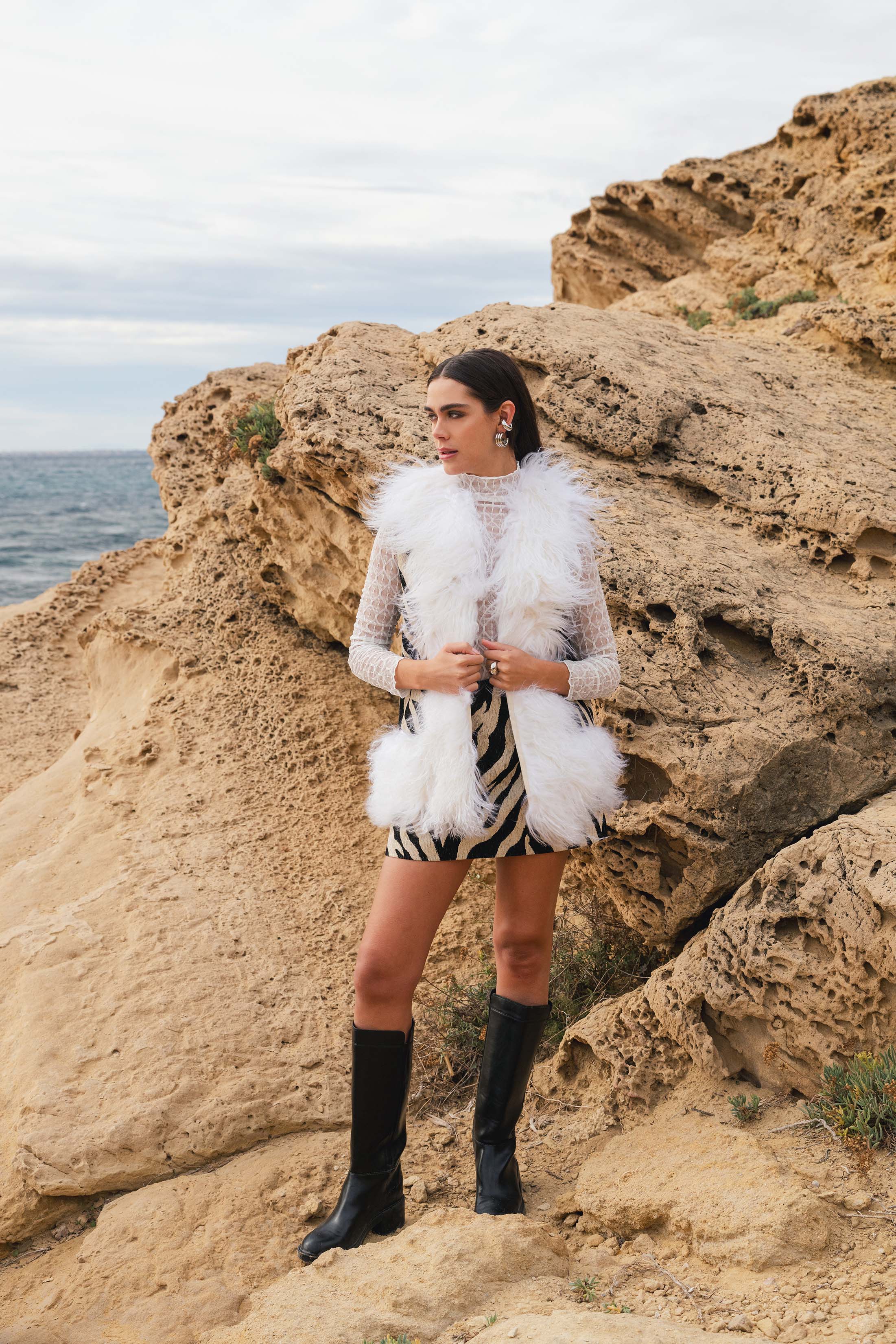 ZELLA GILET ZEBRA BLACK/WHITE