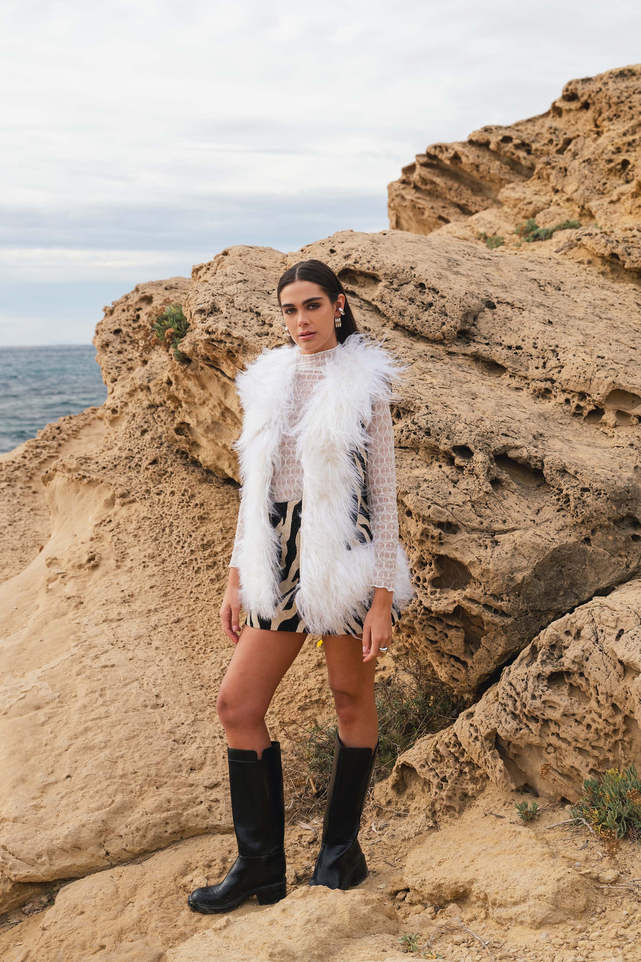 ZELLA GILET ZEBRA BLACK/WHITE