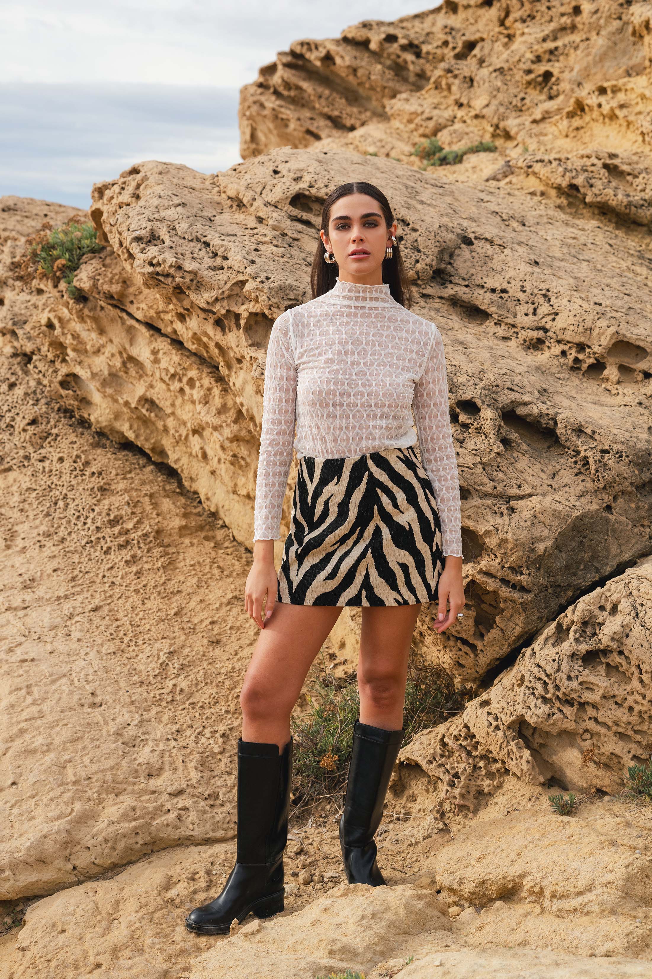 INES SKIRT JACQUARD ZEBRA