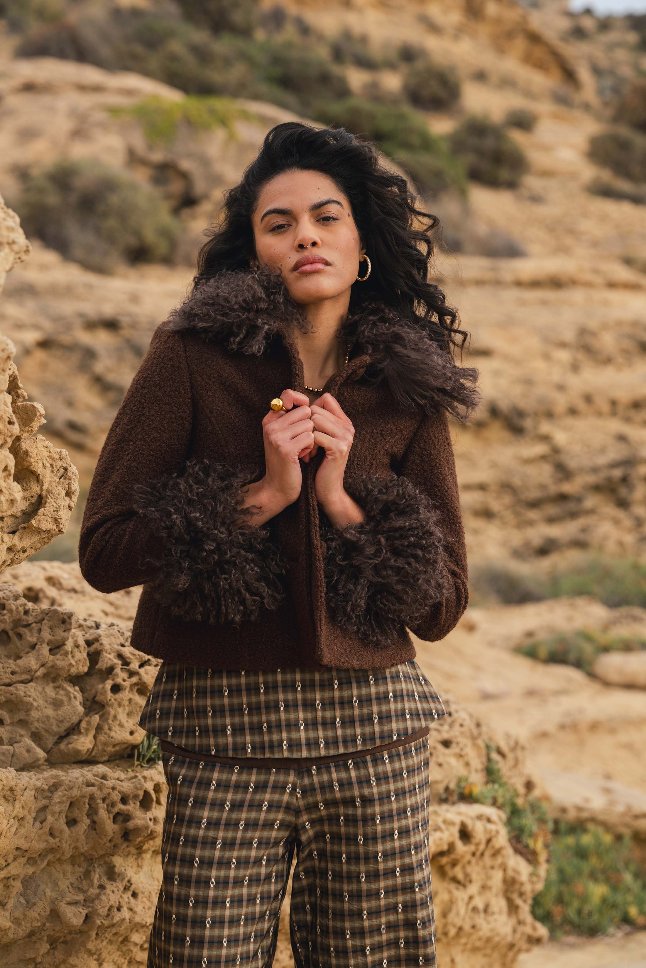 THESS JACKET MOUTTON BROWN