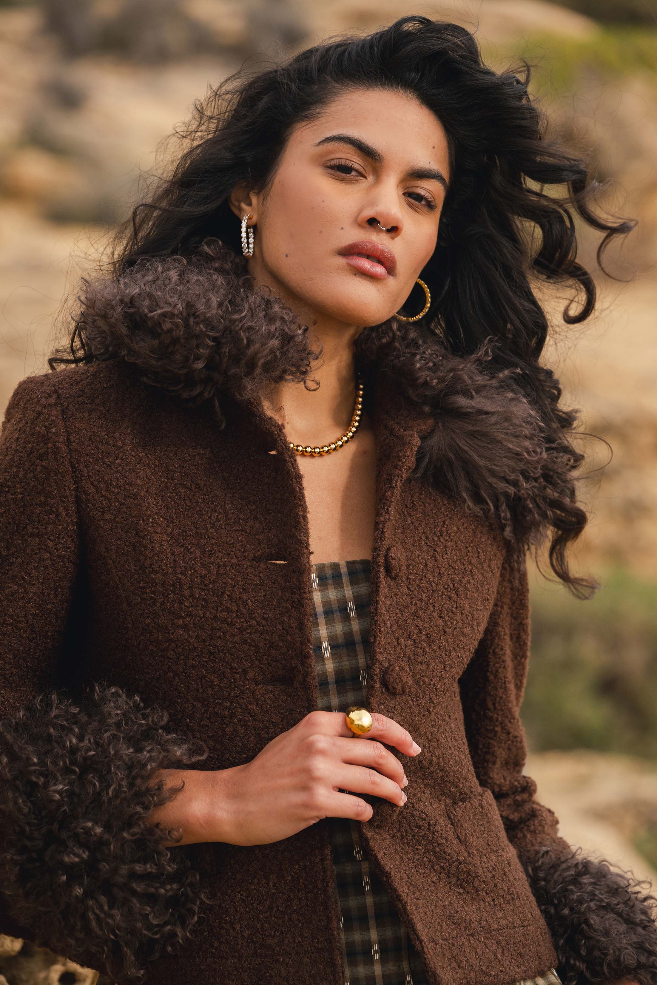 THESS JACKET MOUTTON BROWN