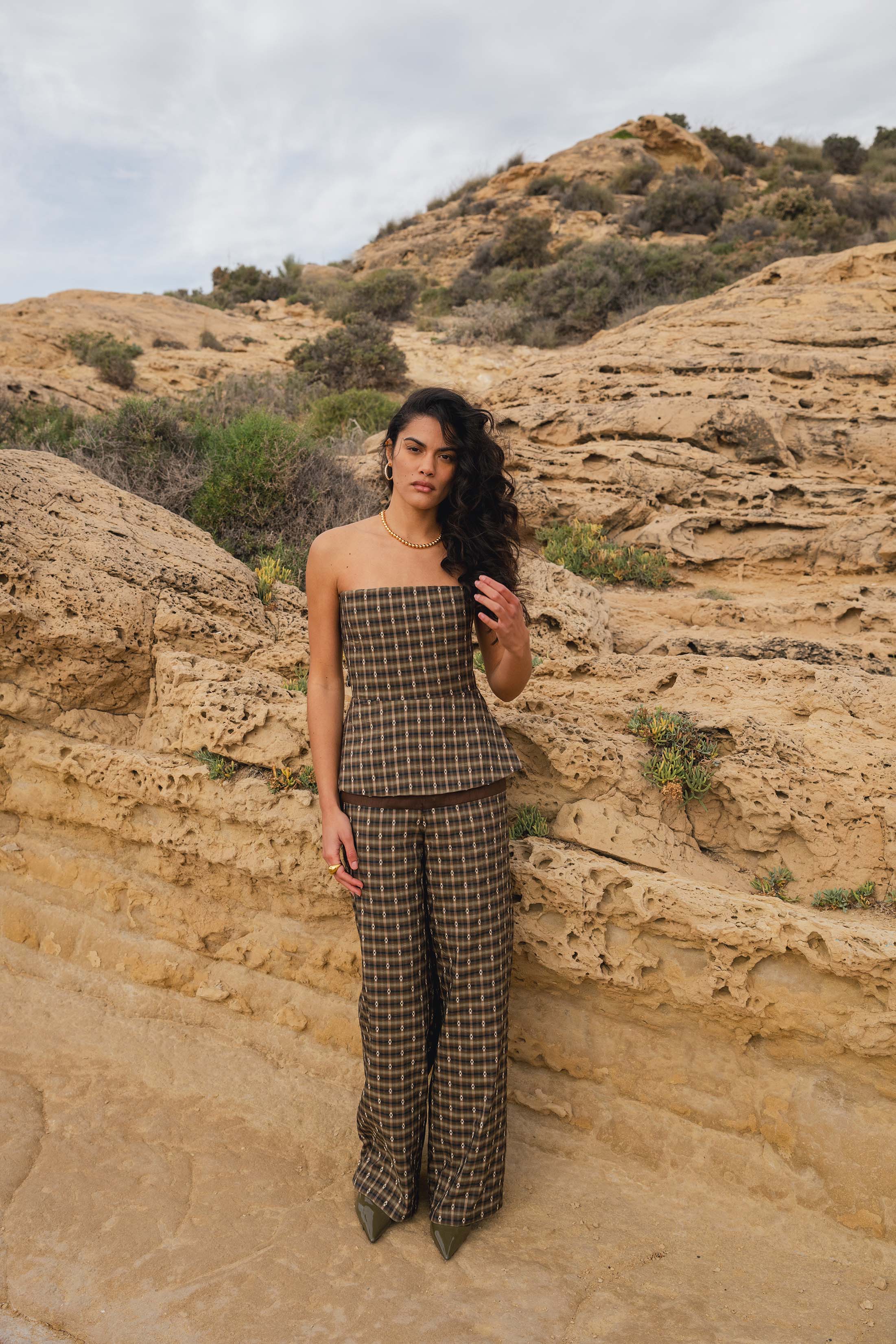 VEYA CORSET BROWN STRIPED