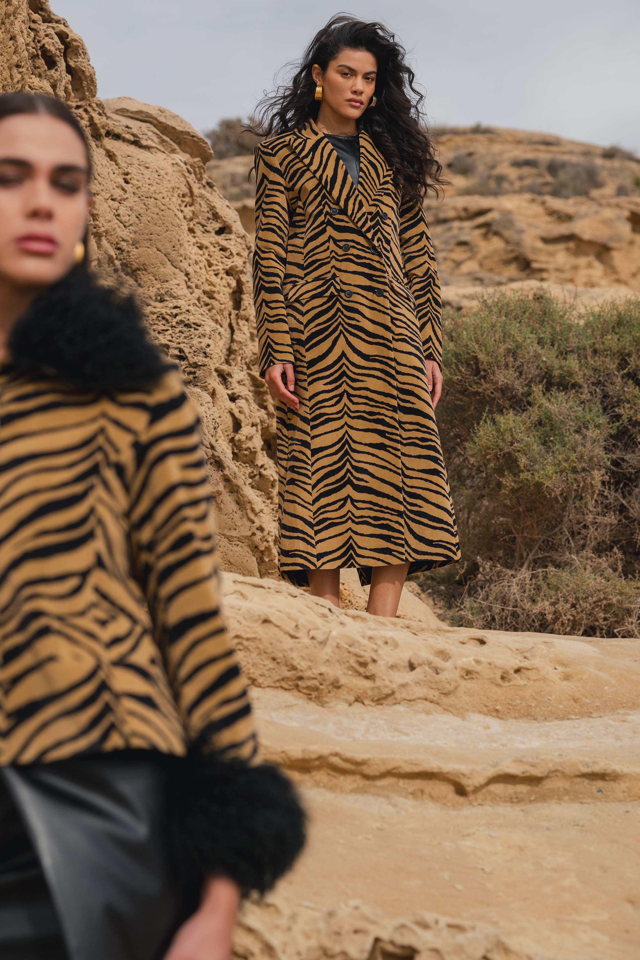 ZIMRAN COAT ZEBRA CAMEL