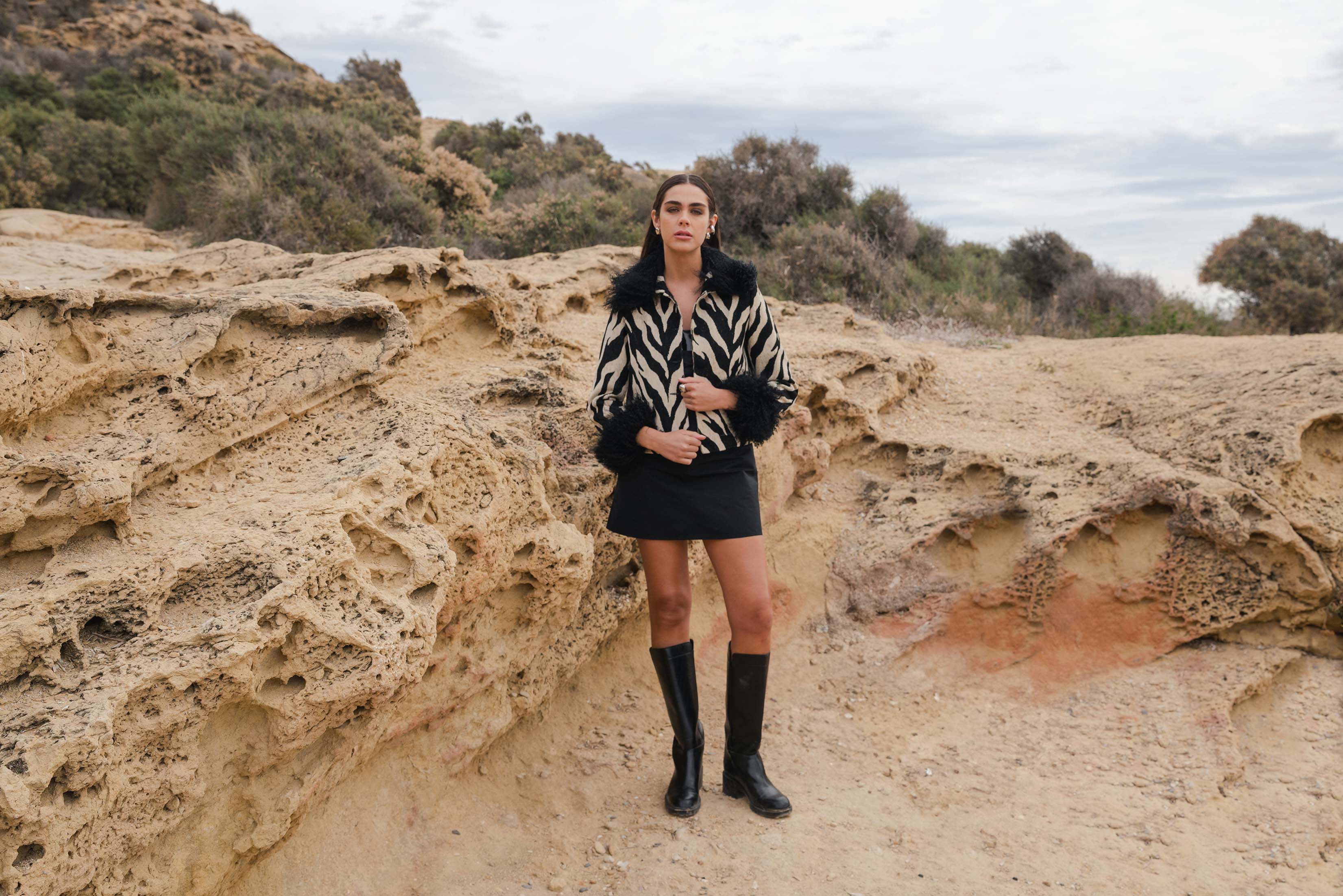 THESS JACKET ZEBRA BLACK/WHITE