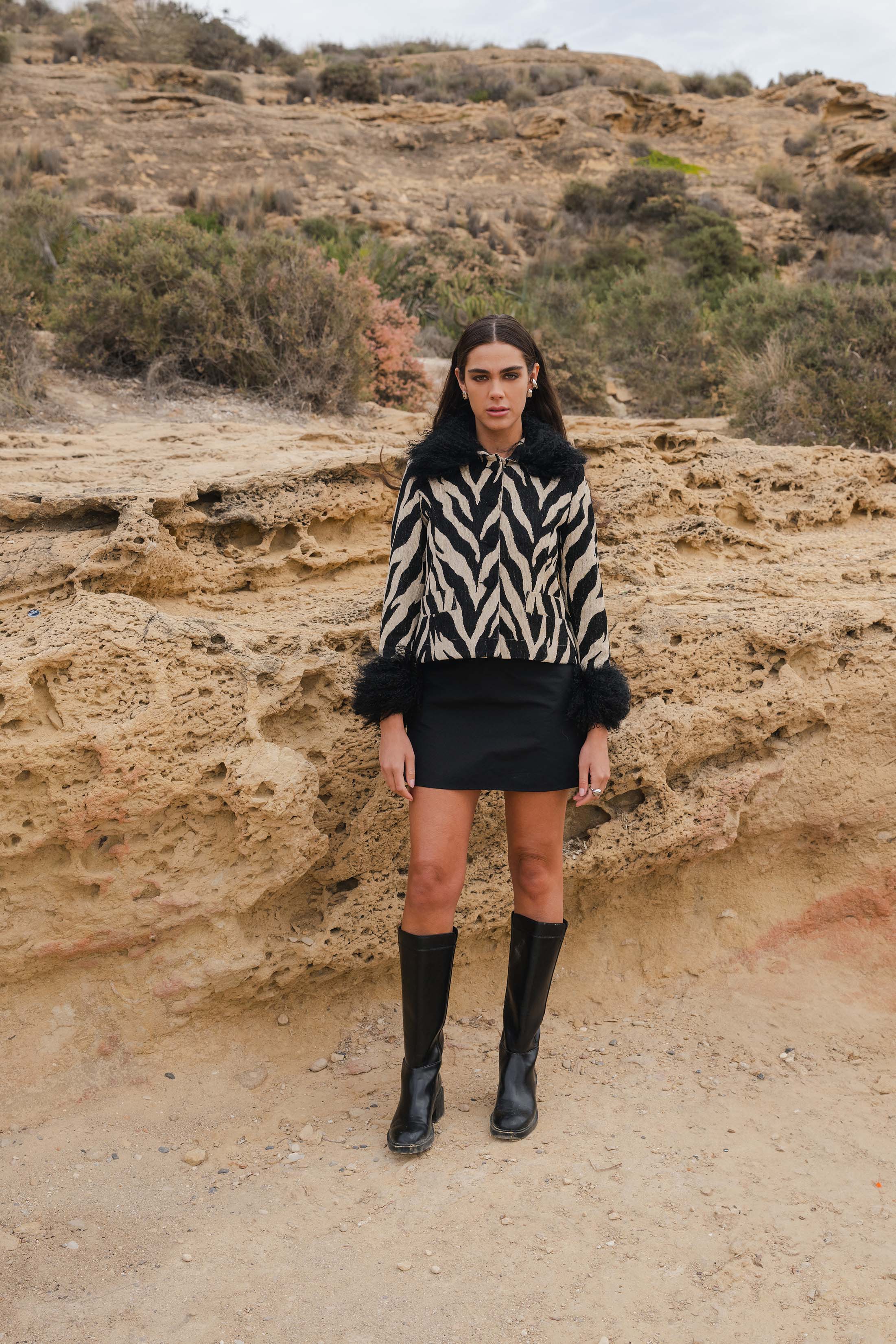 THESS JACKET ZEBRA BLACK/WHITE