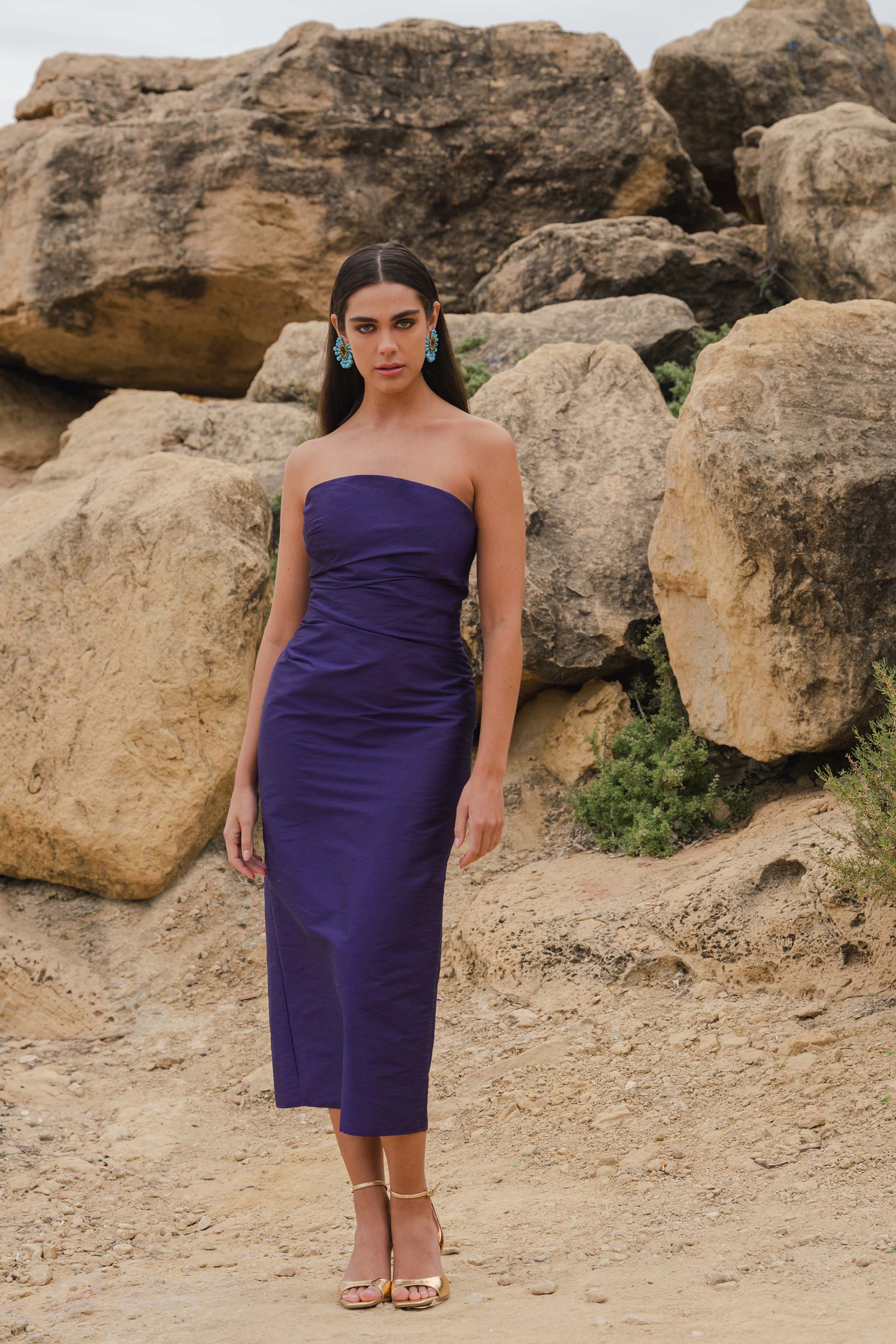 VIREL DRESS TAFFETA PURPLE